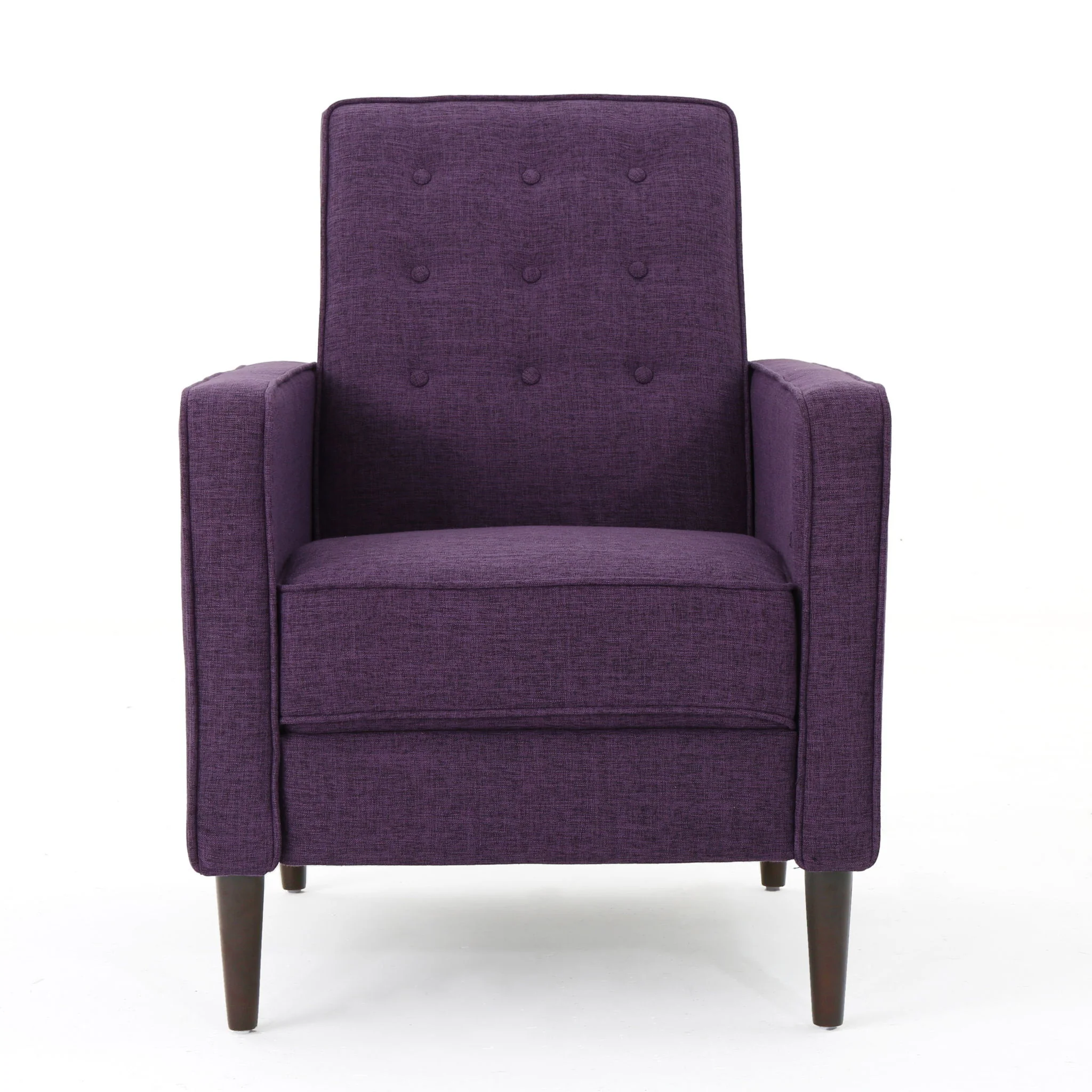 Mid-Century Modern Recliner With Button Tufted Waffle Stitch - Image 5