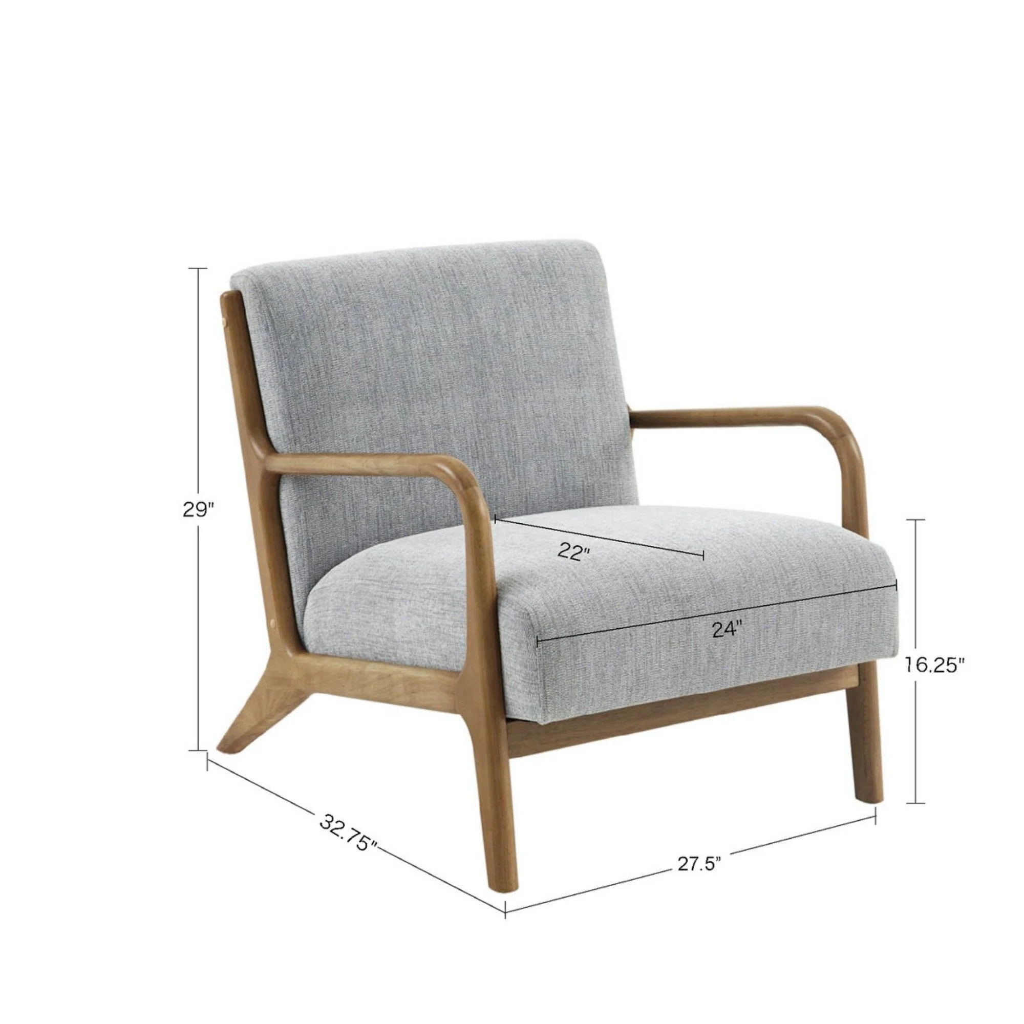 Mid-Century Style Lounge Chair With Upholstered Seat - Image 10
