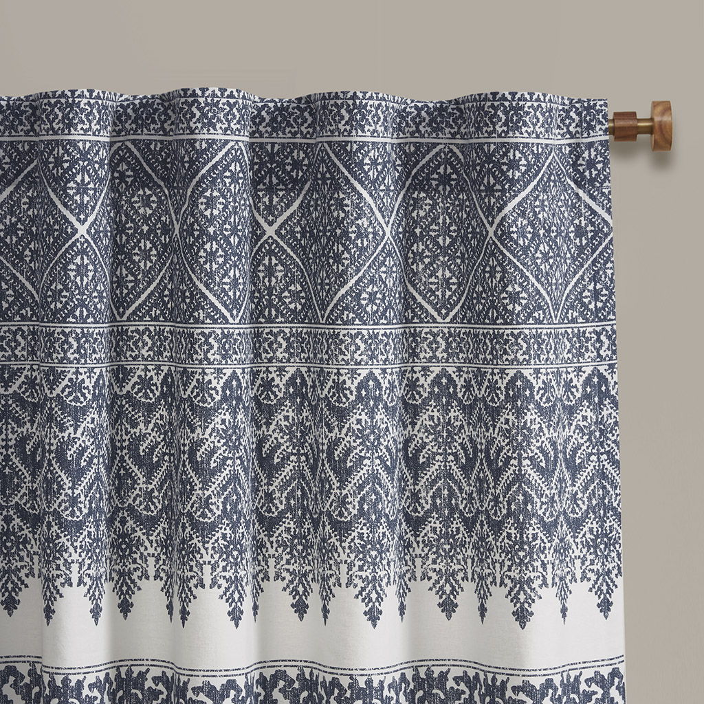 Mila - Printed Window Panel With Detail And Lining - Navy - Image 4
