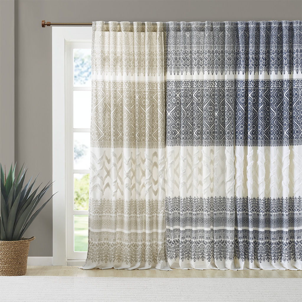 Mila - Printed Window Panel With Detail And Lining - Taupe - Image 2