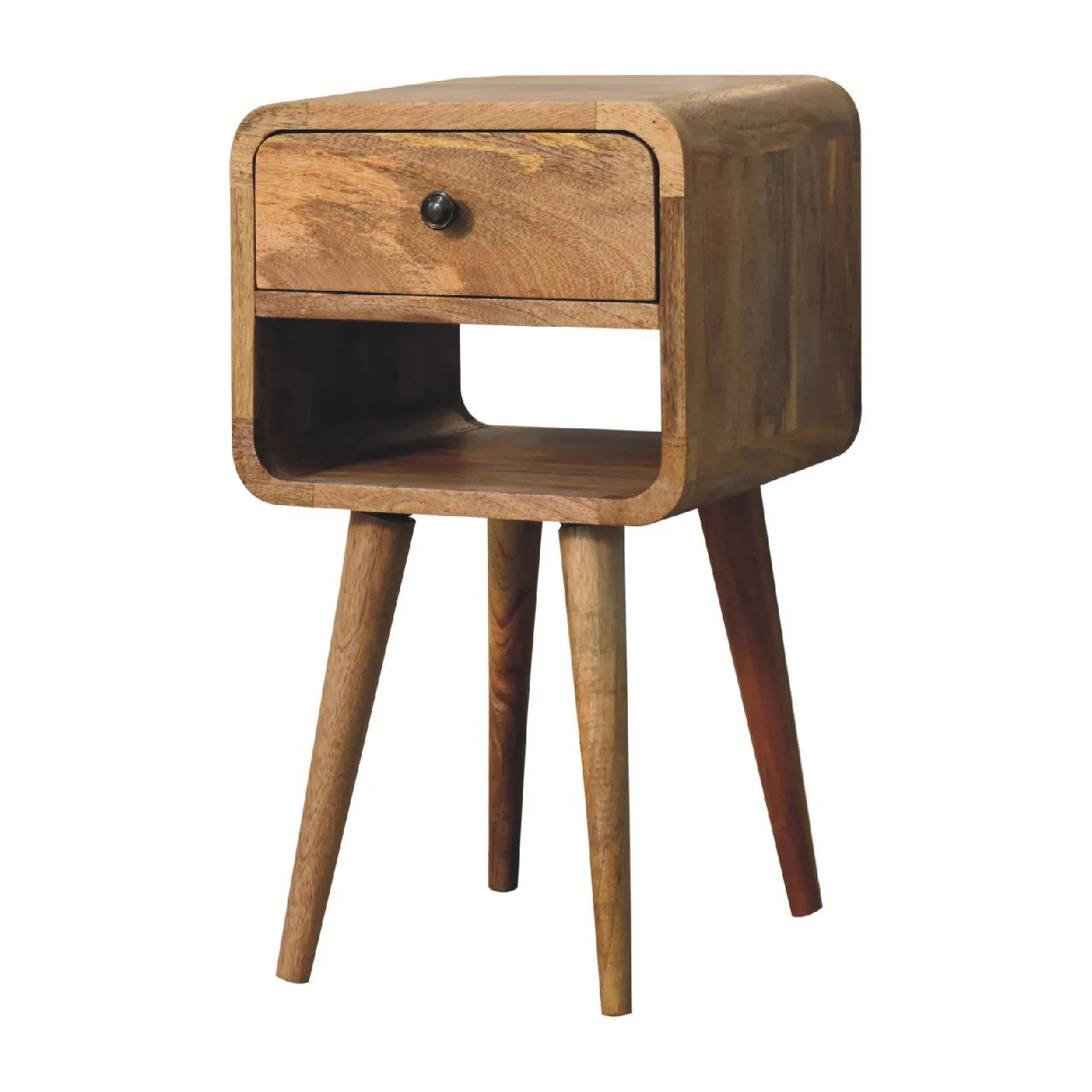 Mini Chestnut Curve Lower Bedside Nifhtstand - Image 6