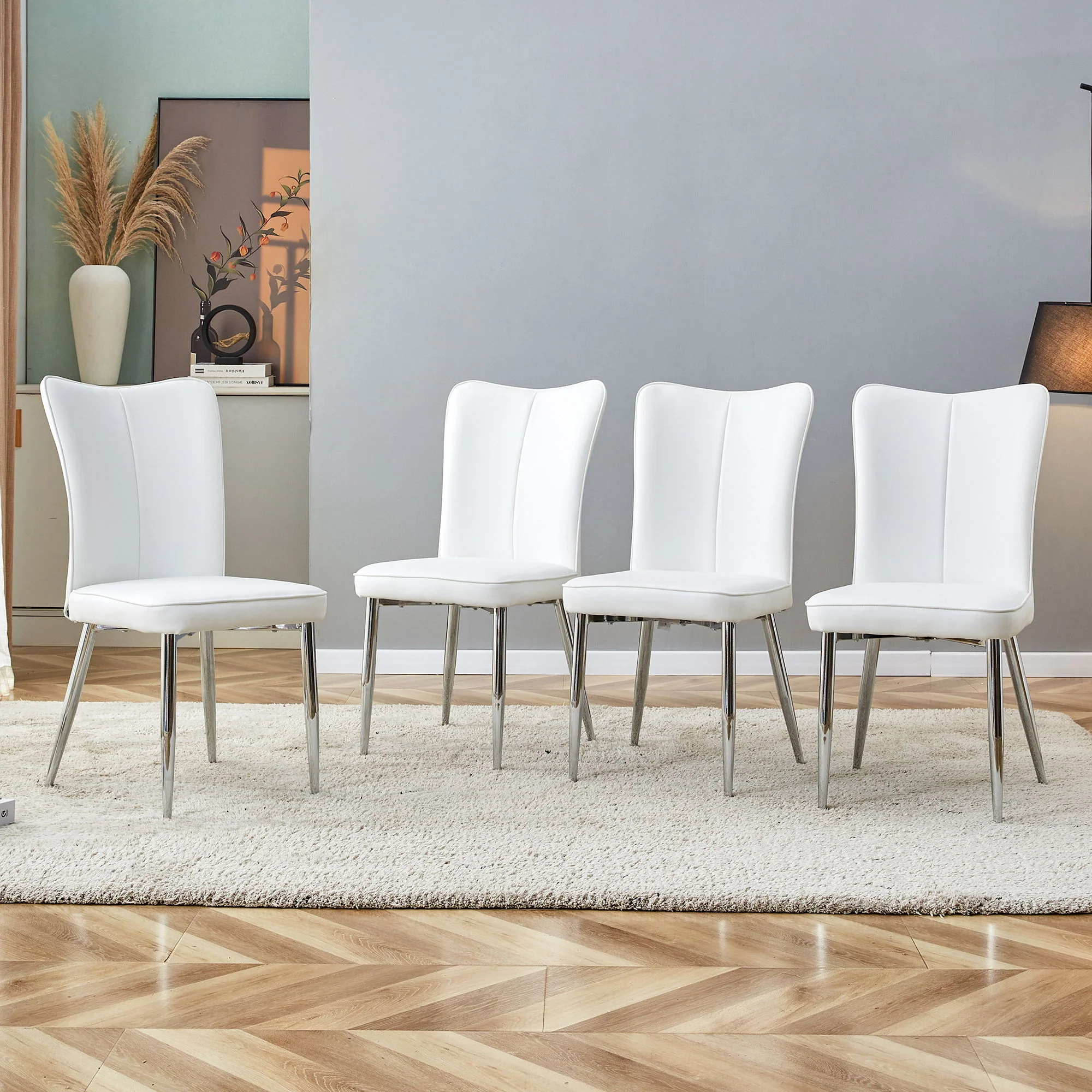 Minimalist Style Minimalist Dining Chairs With Metal Legs - Image 4