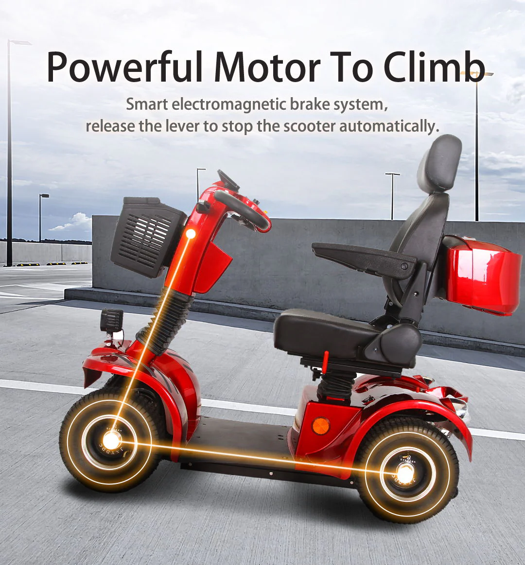 Mobility Scooter - Red - Image 3