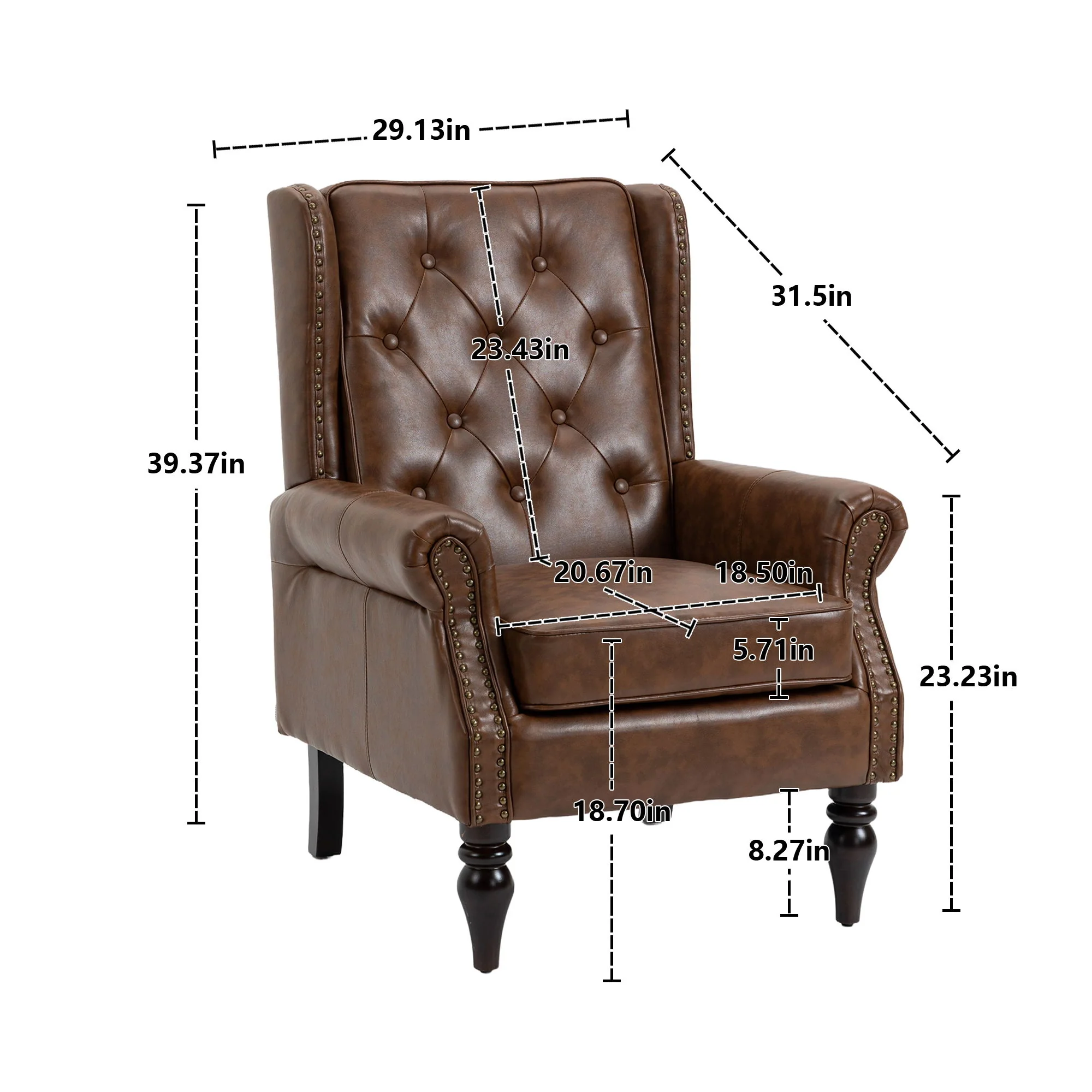 Modern Accent Armchair With Sturdy Wood Legs - Image 11