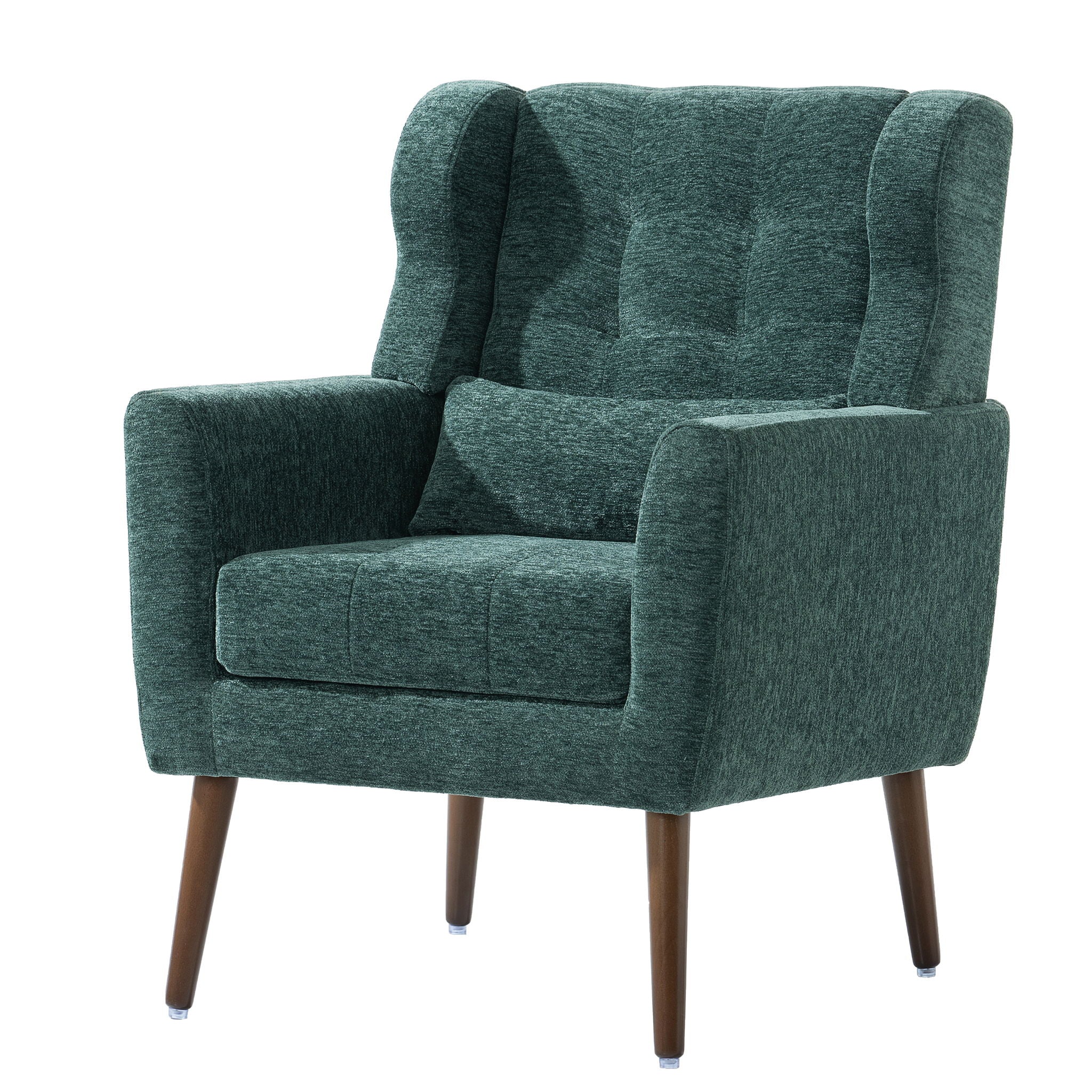 Modern Accent Chair, Arm Chairs For Living Room, Upholstered Mordern Armchair, Comfy Soft Padded Lounge Chair In Small Space, Bedroom, With Pillow, Solid Wood Leg - Image 15