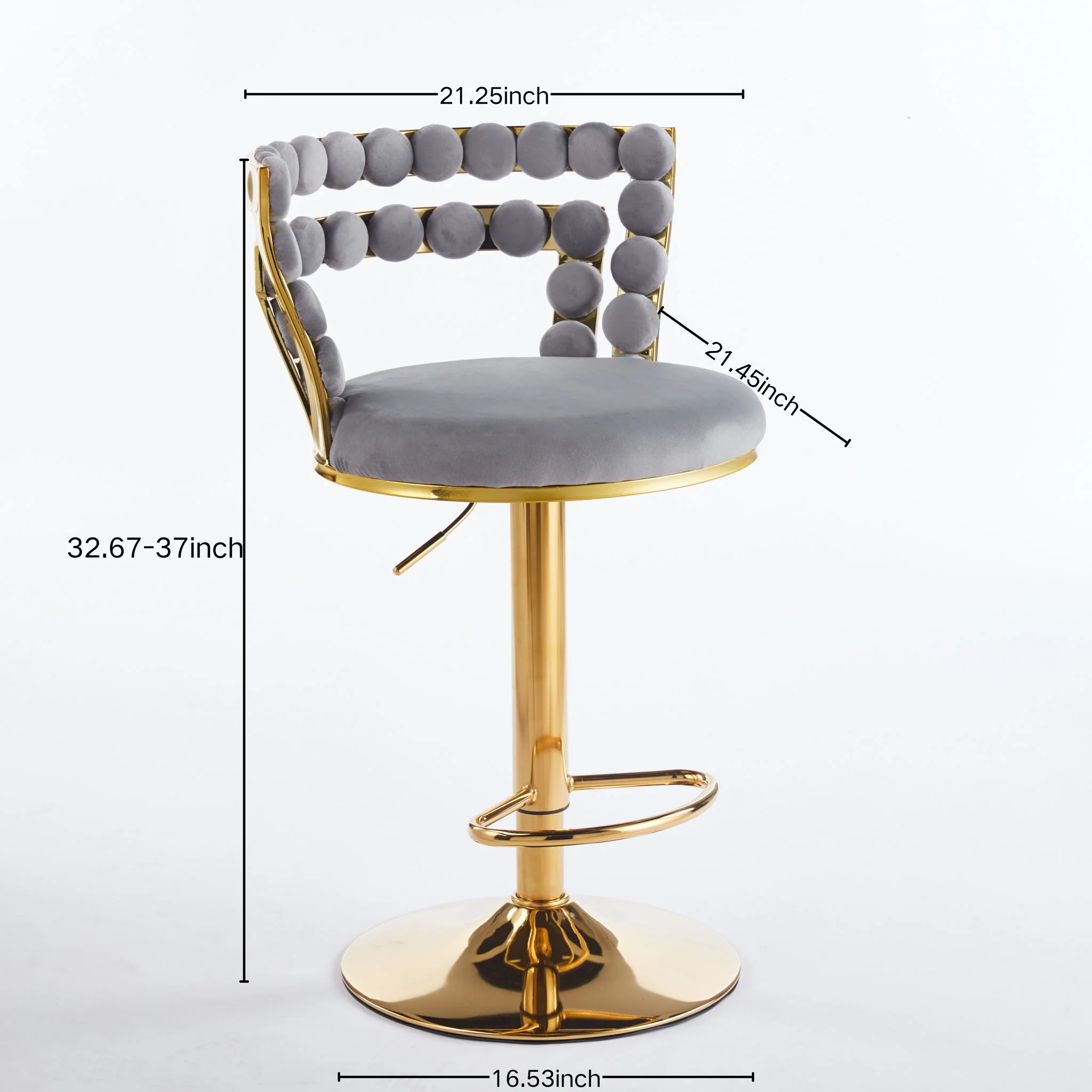 Modern Bar Chair With Iron Tube Legs, Soft Cushions And Comfortable Backrest (Set of 2) - Image 22