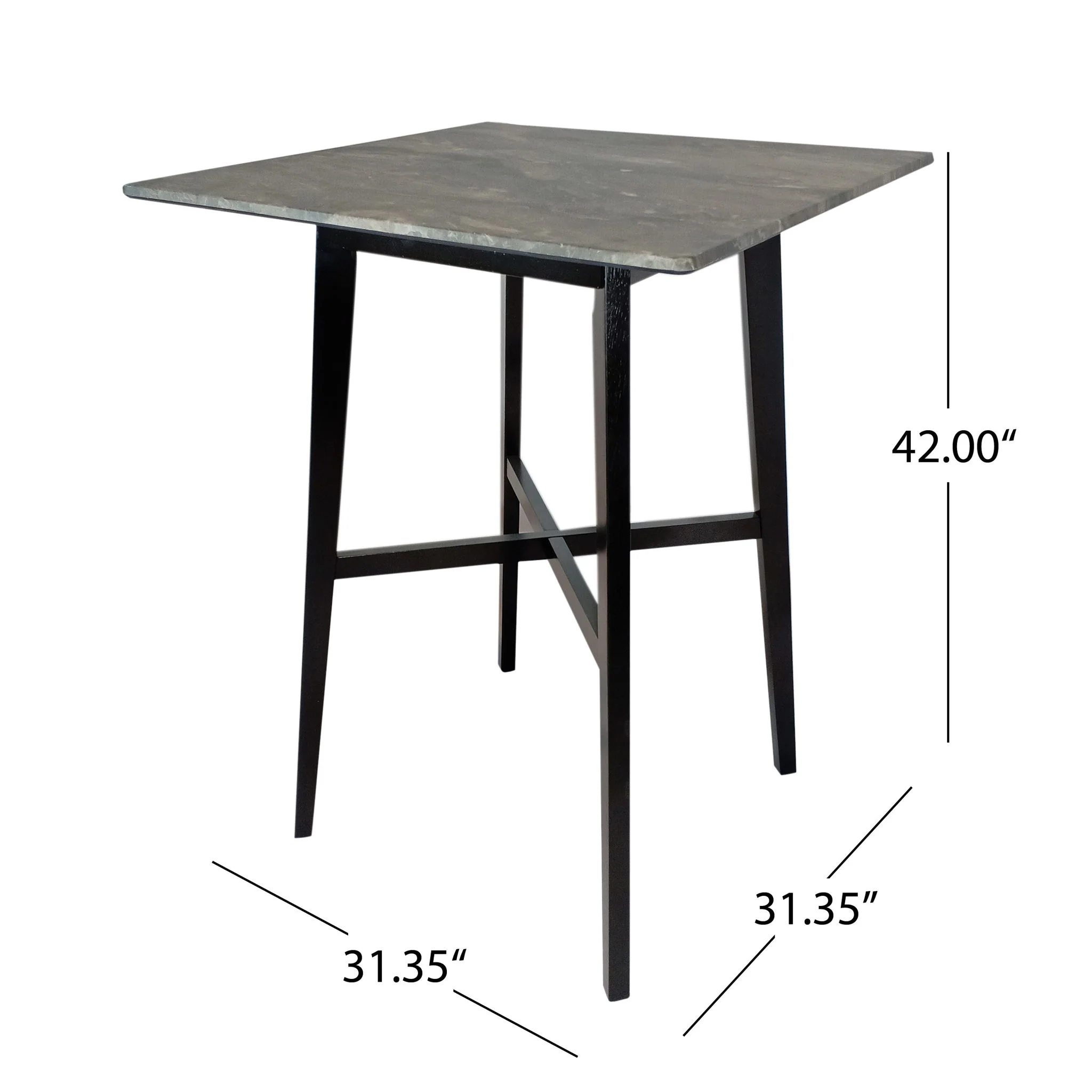 Modern Bar Height Dining Table, Rubberwood Legs And Laminate Table Top - Image 4