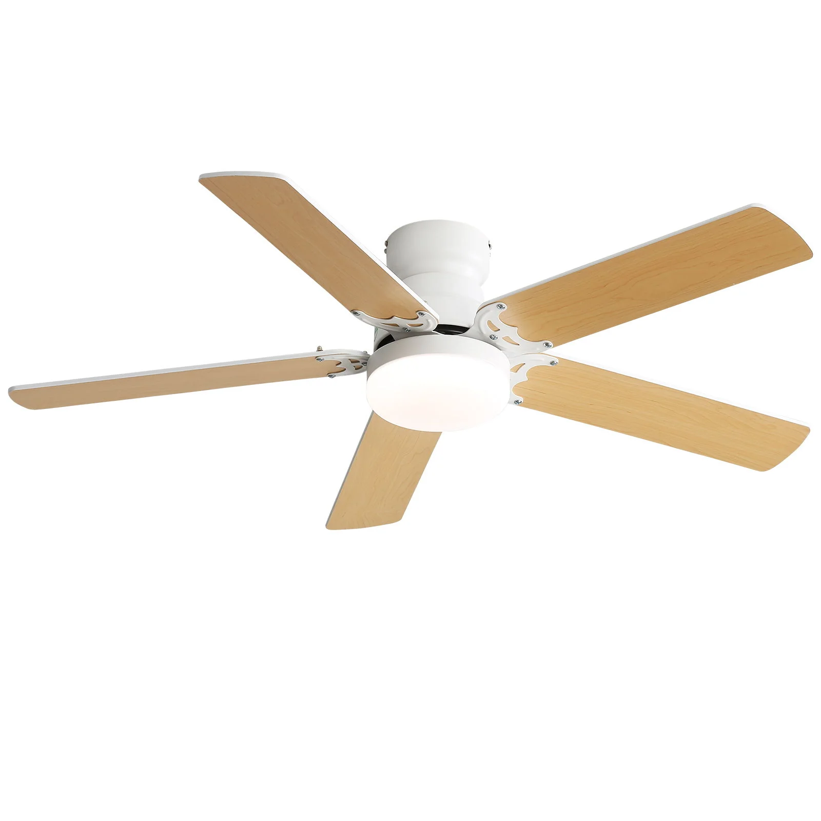 Modern Ceiling Fan With 3 Color Dimmable Light 5 Blades Remote Control Reversible Dc Motor - White - Image 3
