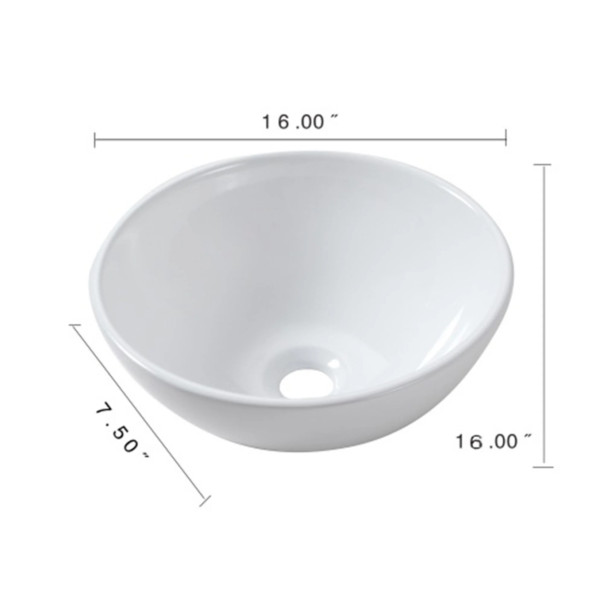 Modern Ceramic Circular Vessel Bathroom Sink - Image 8