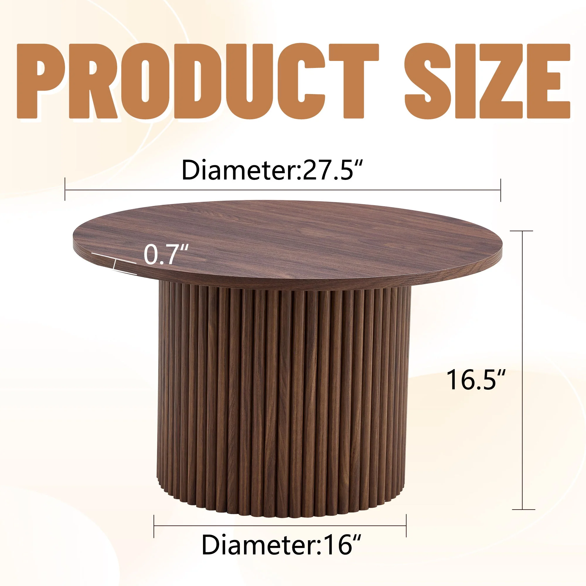 Modern Circular Coffee Table Cylindrical Design - Image 3