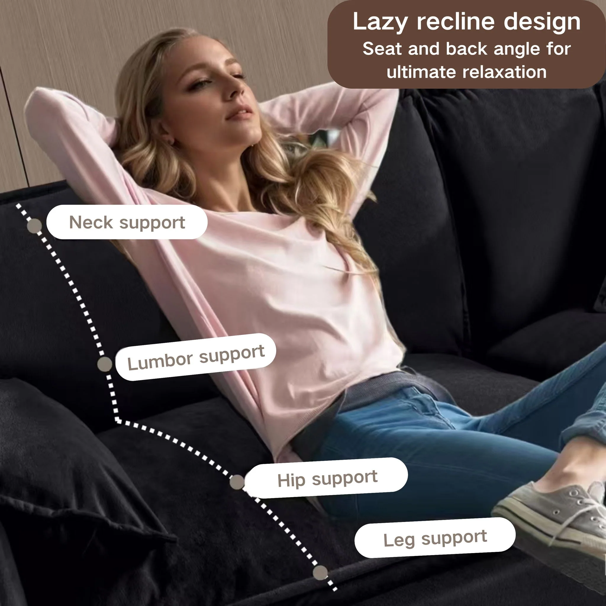 Modern Comfy Deep Seat Modular Sectional Sofa Cloud Couch With Ottoman - Image 22
