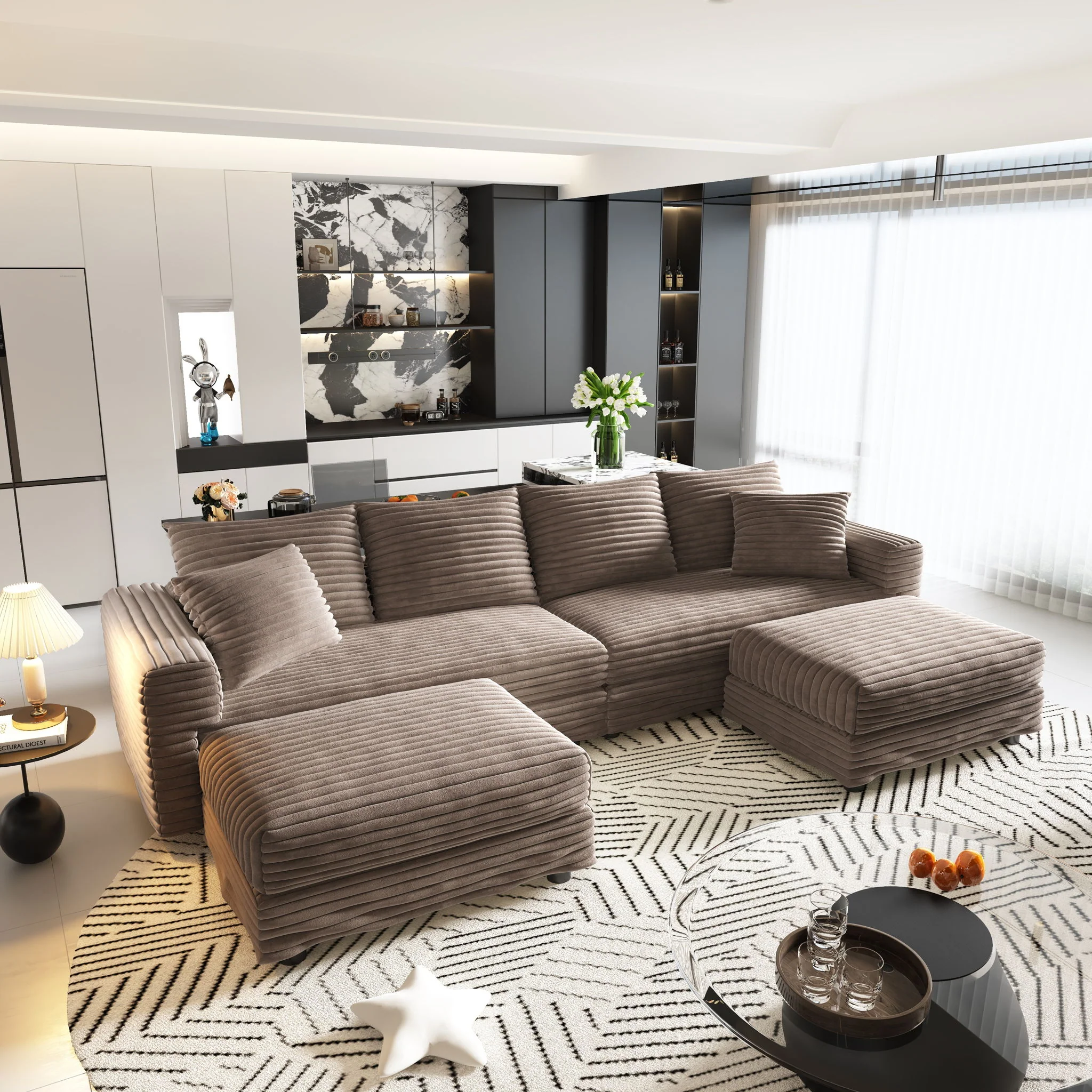 Modern Comfy Upholstered Sofa Cloud Couch & Deep Seat Couches - Image 34