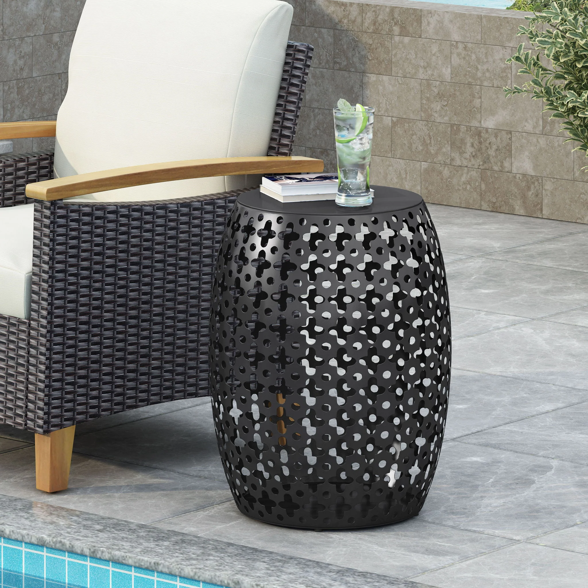 Modern Design, Metal End Table, Large - Image 4