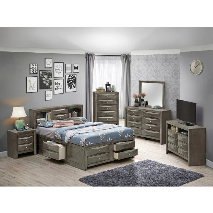 Modern Design Storage Bed With Bookcase Headboard - Image 16