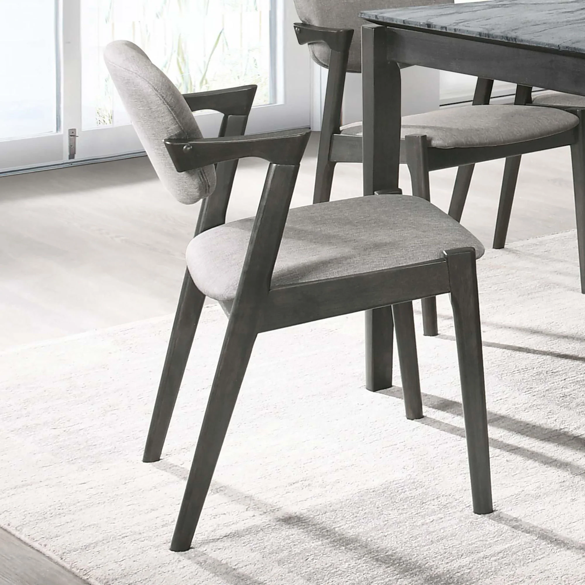 Modern Dining Chair And Zigzag Arm Design (Set of 2) - Image 4