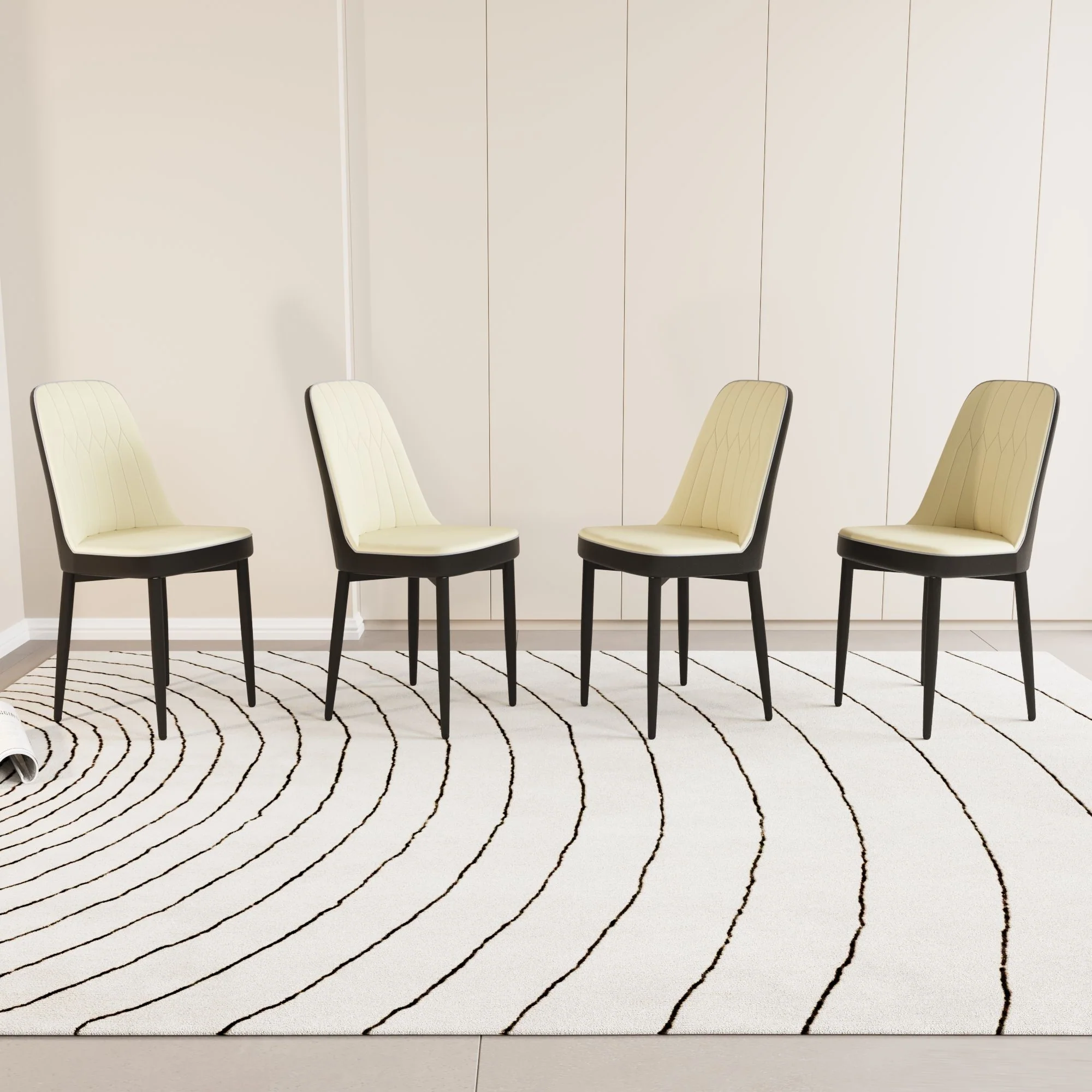 Modern Dining Chair With Cushions And Metal Legs - Image 24