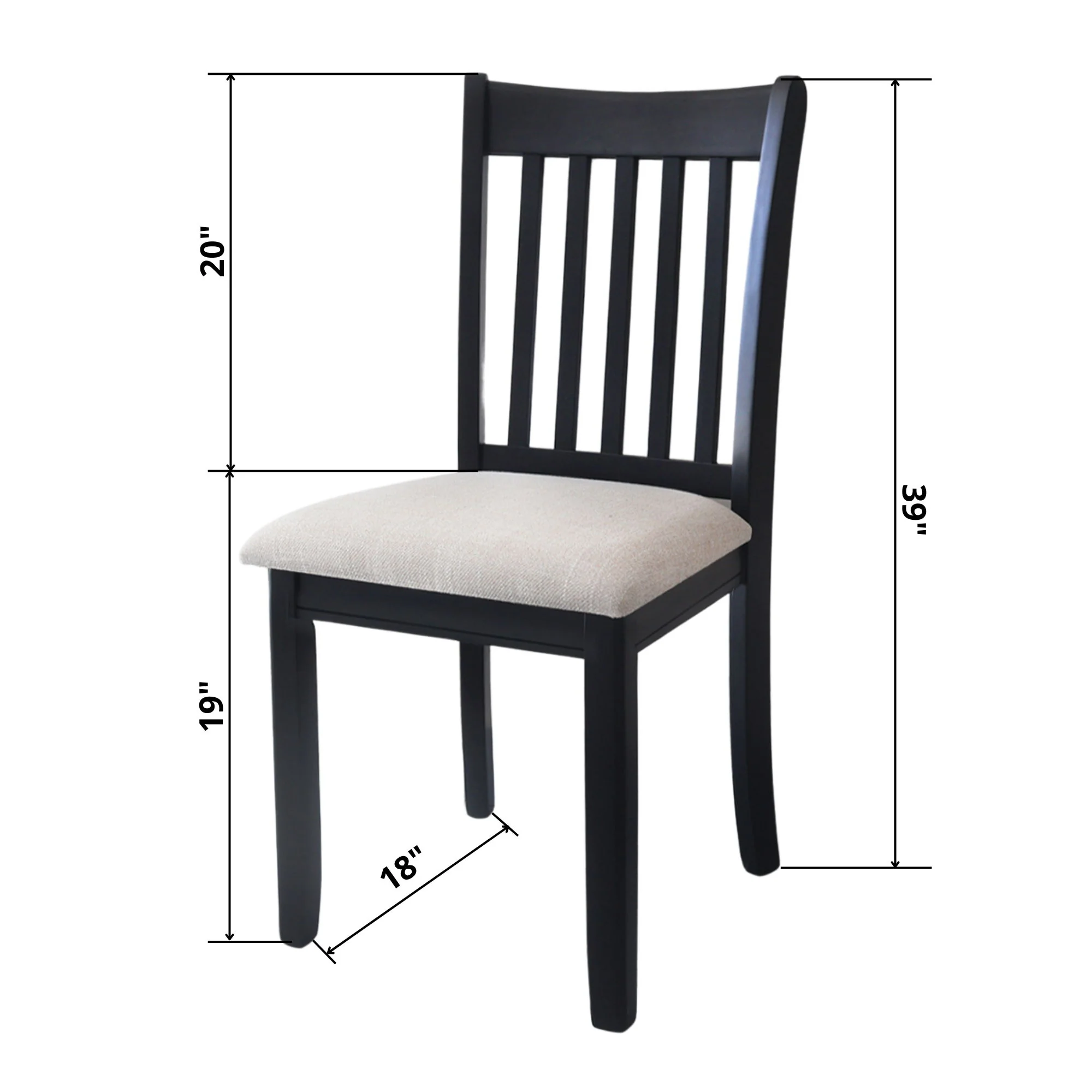 Modern Dining Chair, Wooden Back, Cushion Seats (Set of 2) - Image 7