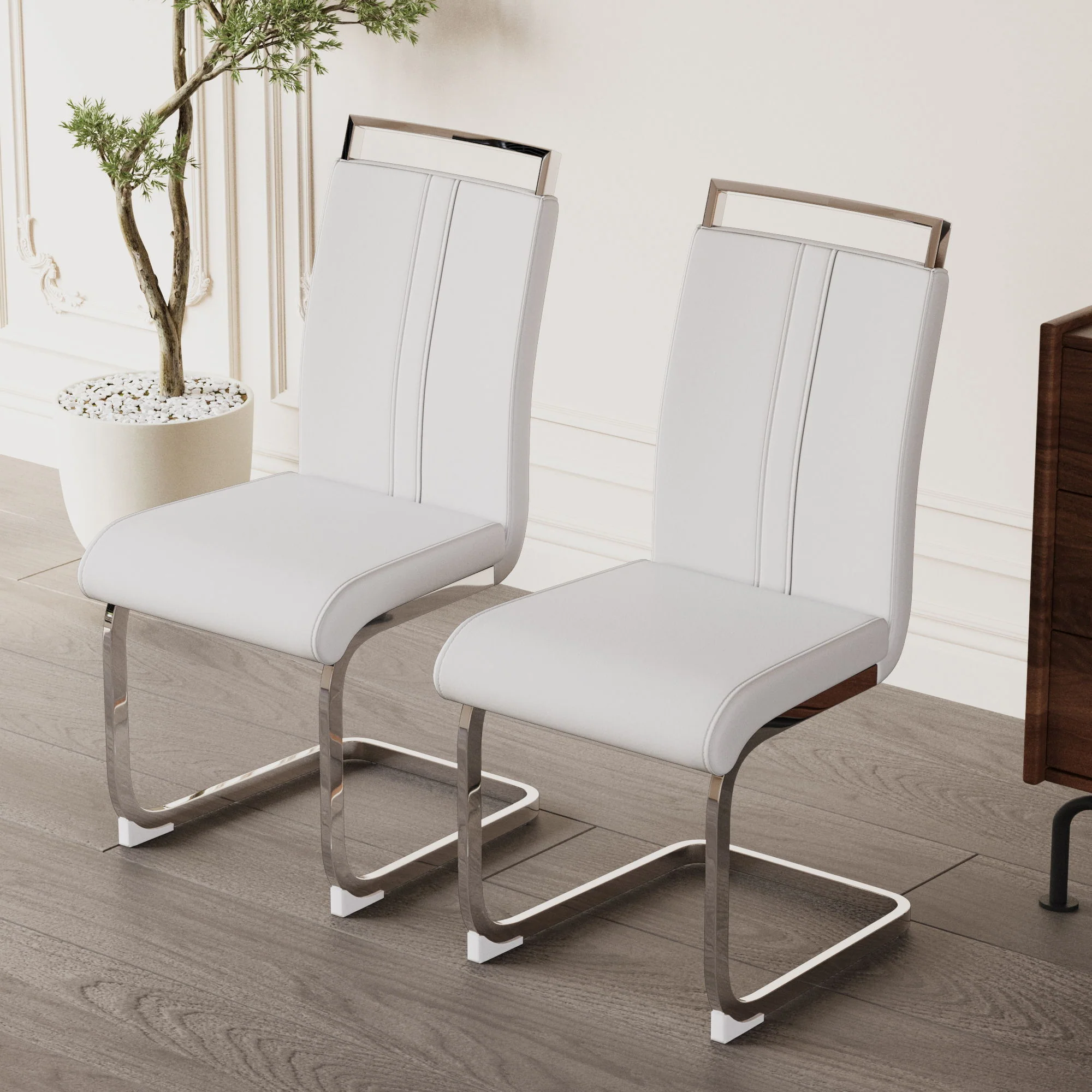Modern Dining Chairs With Padded Seat, High Back - Image 14