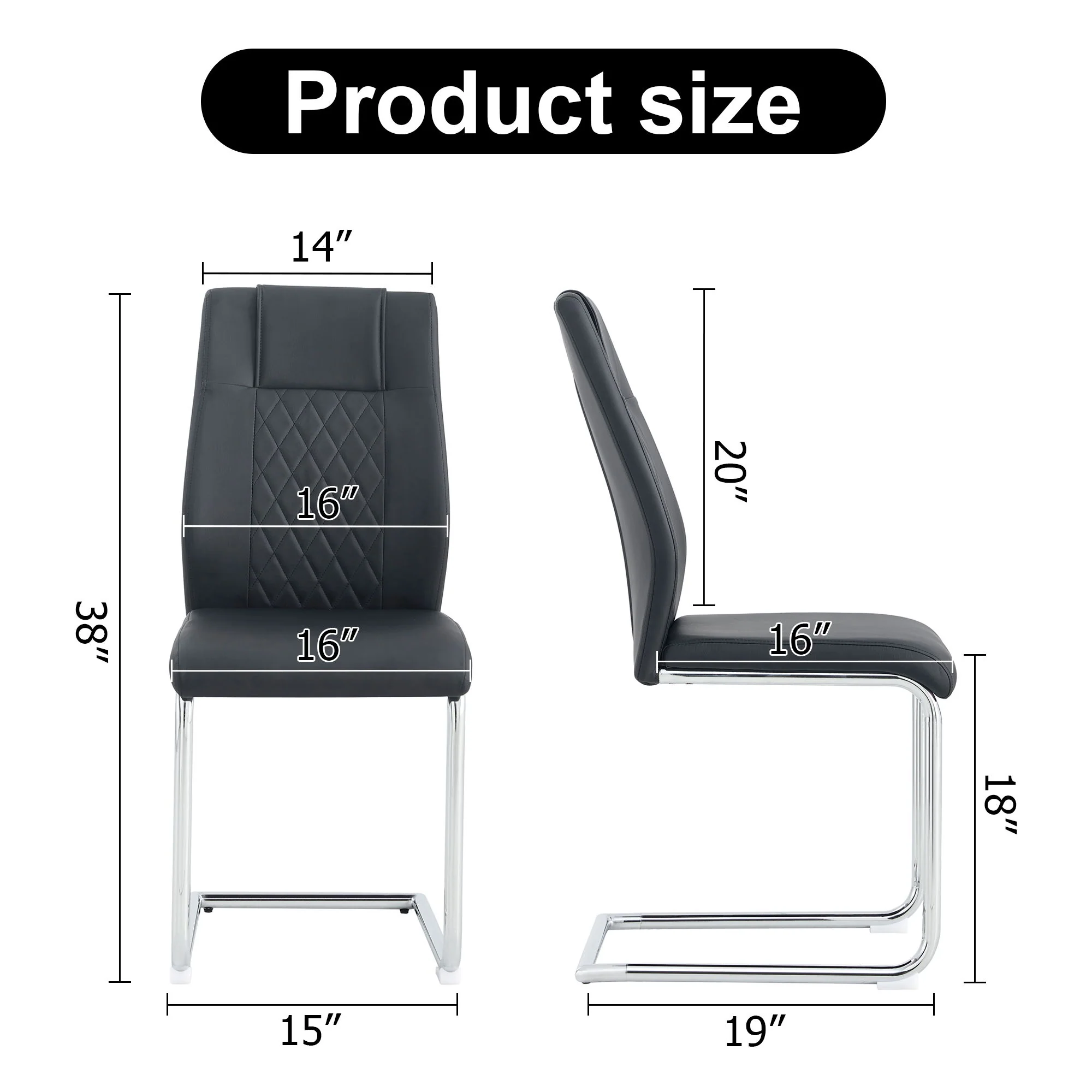 Modern Dining Chairs With Padded Seat, Metal Legs - Image 9