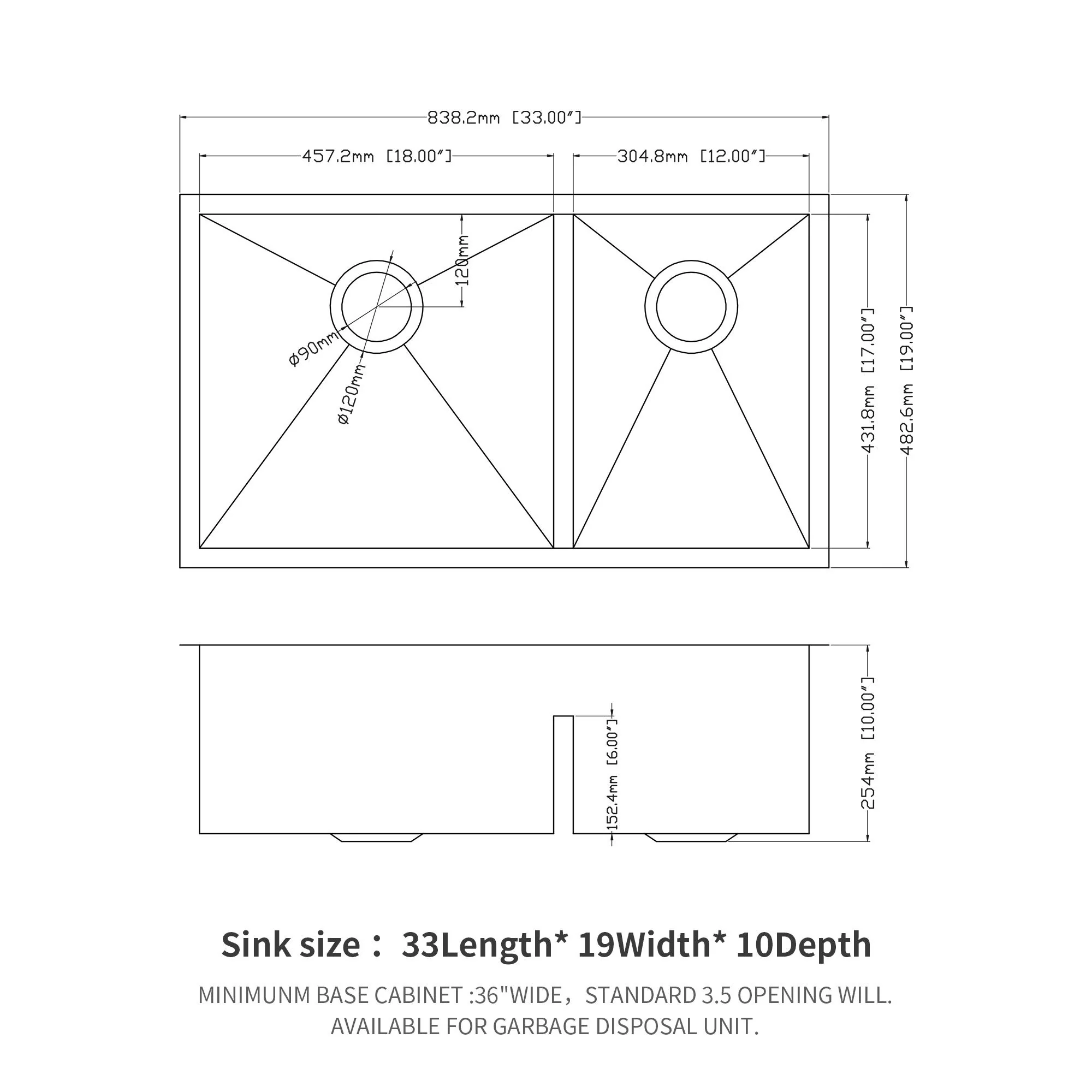Modern Double Bowl Undermount Kitchen Sink 50 / 50 Design Stainless Steel - Image 9