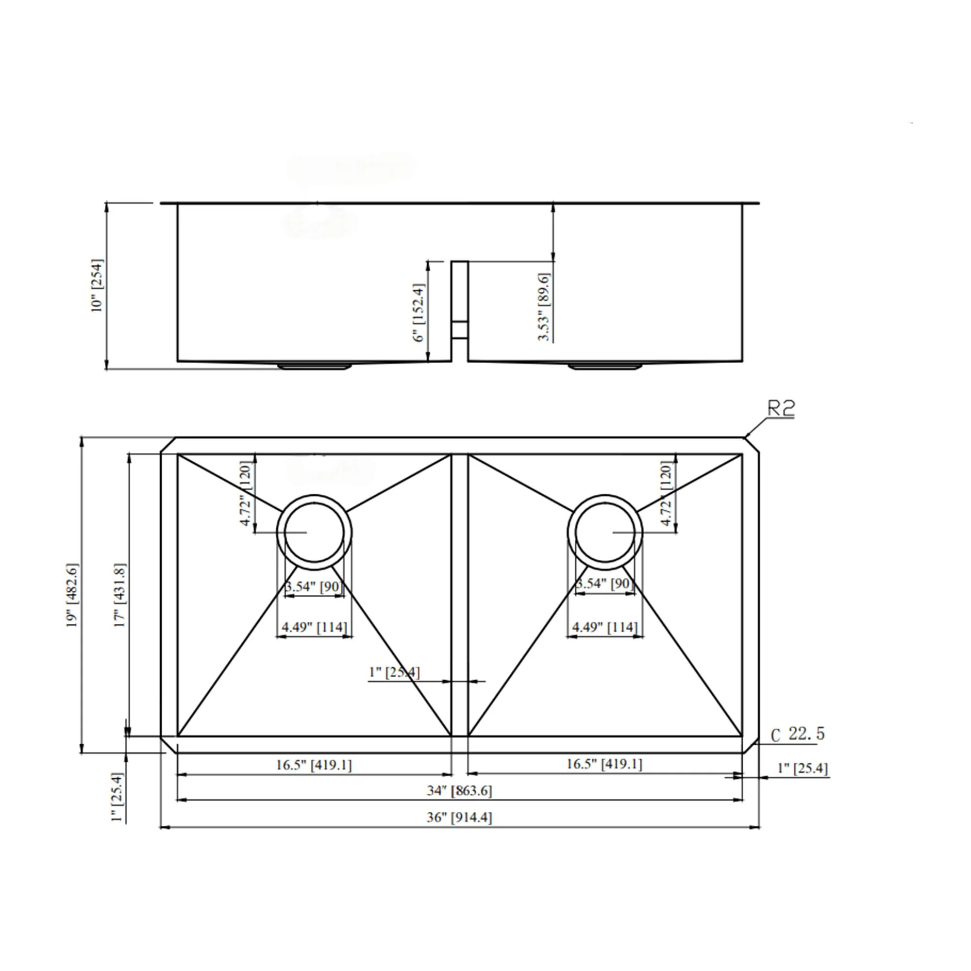 Modern Double Bowl Undermount Sink Design With 10" Deep Basins - Image 18