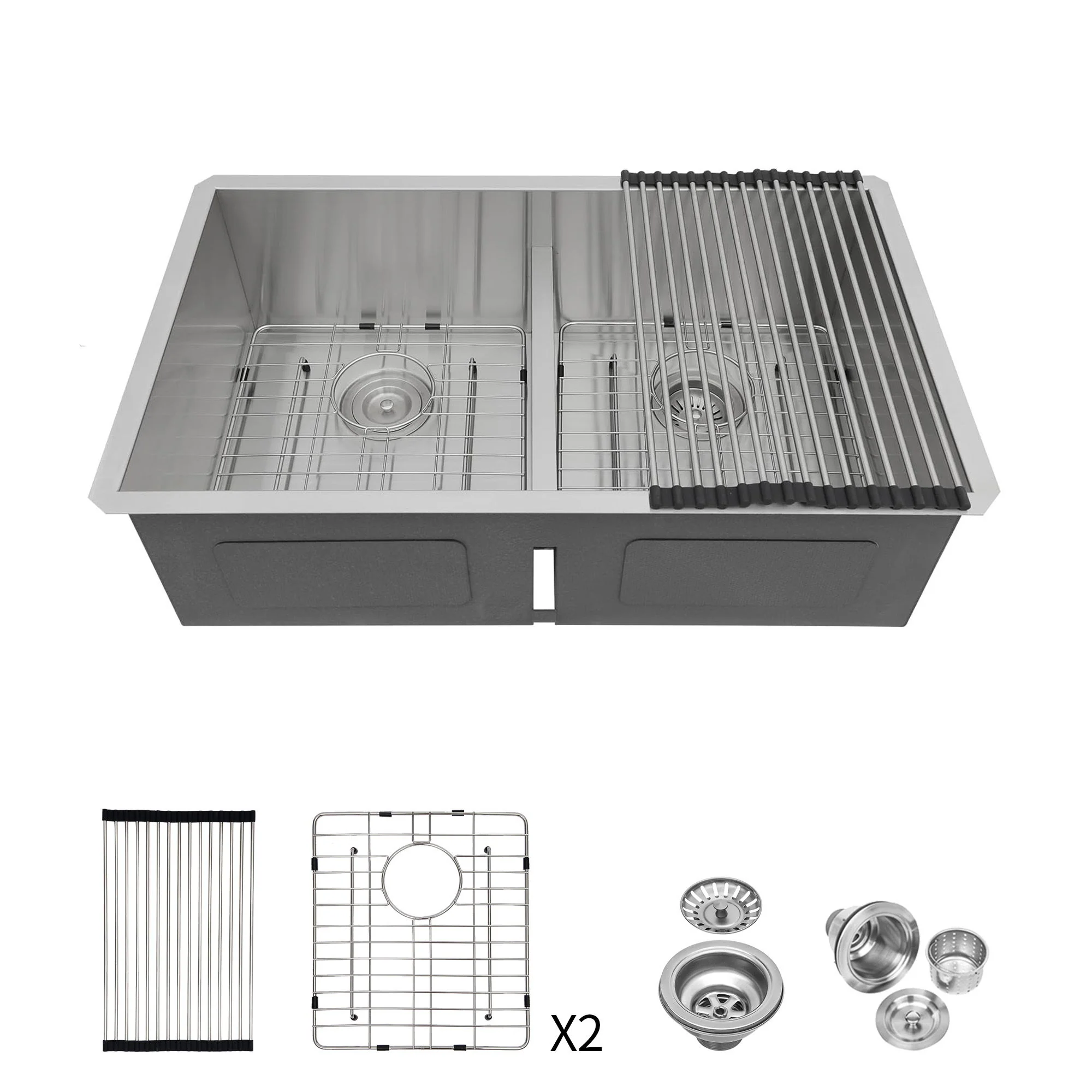 Modern Double Bowl Undermount Sink Design With 10" Deep Basins - Image 5