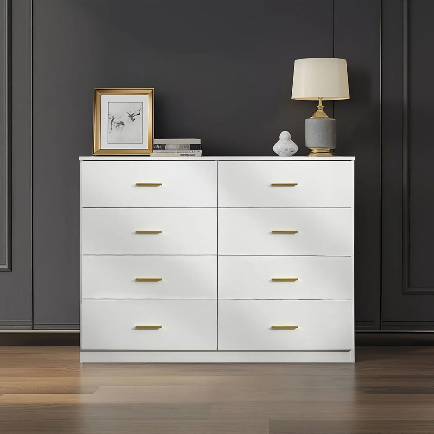 Modern Drawer Dresser For Bedroom, Ample Storage Wide Chest Of Drawers - Image 5