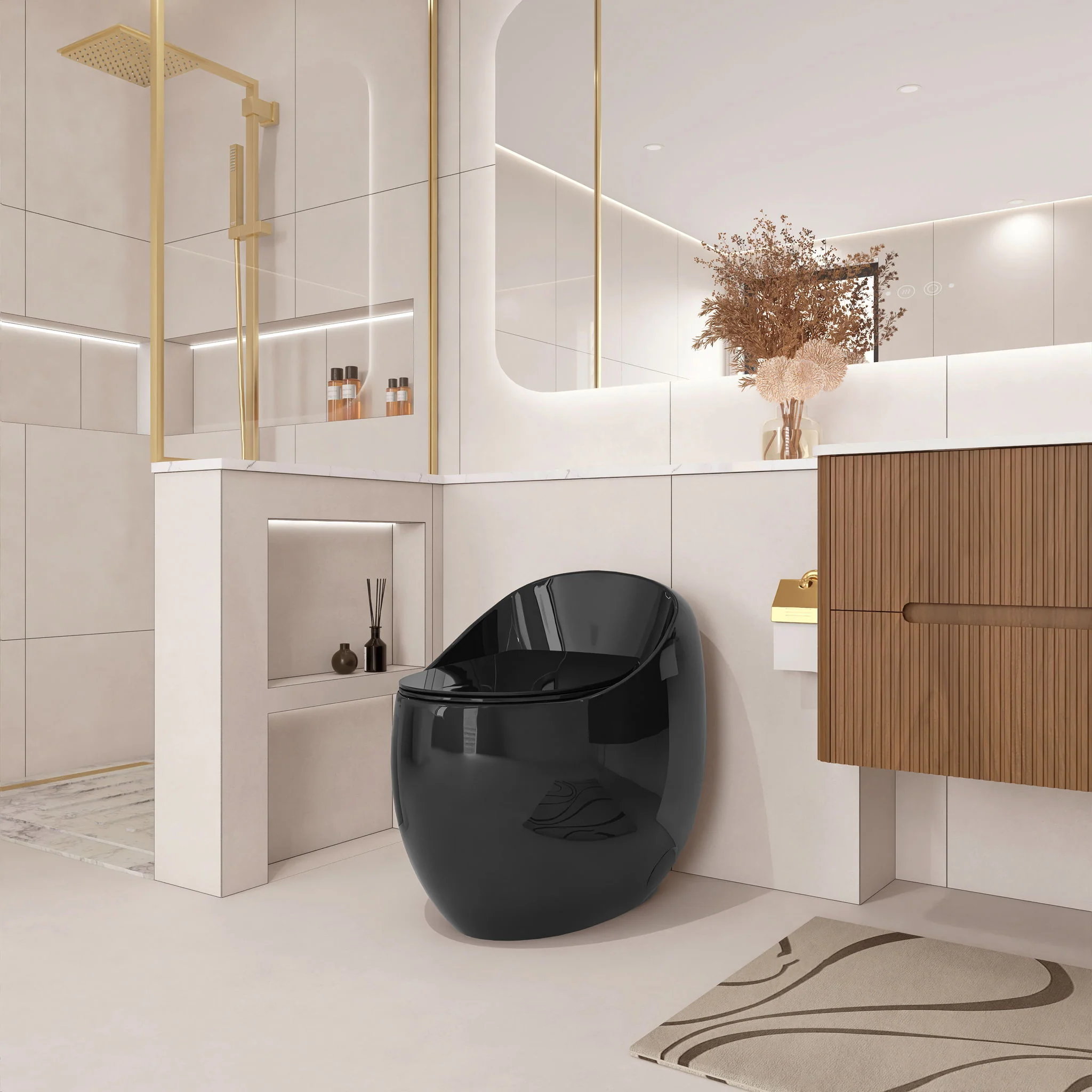 Modern Egg Shape Toilet 1.28 Gpf Single Flush Ceramic - Image 8