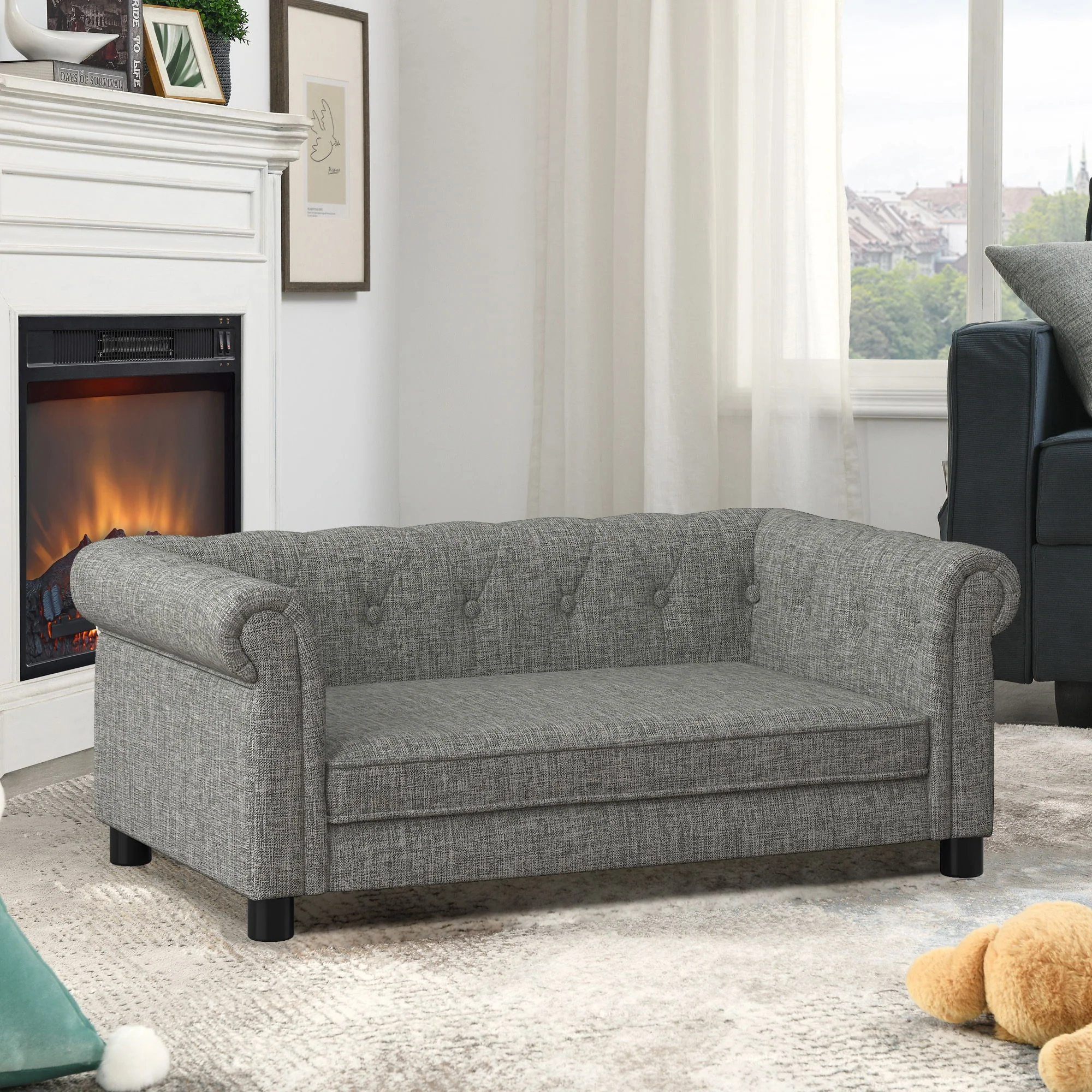 Modern Elegant Rectangle Pet Bed, Durable Elevated Dog Sofa - Image 13