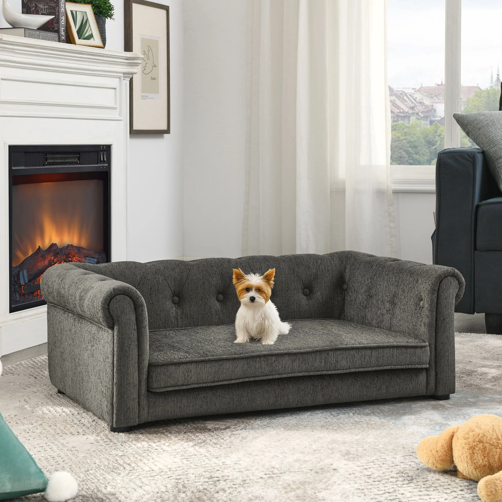 Modern Elegant Rectangle Pet Bed, Durable Elevated Dog Sofa - Image 17