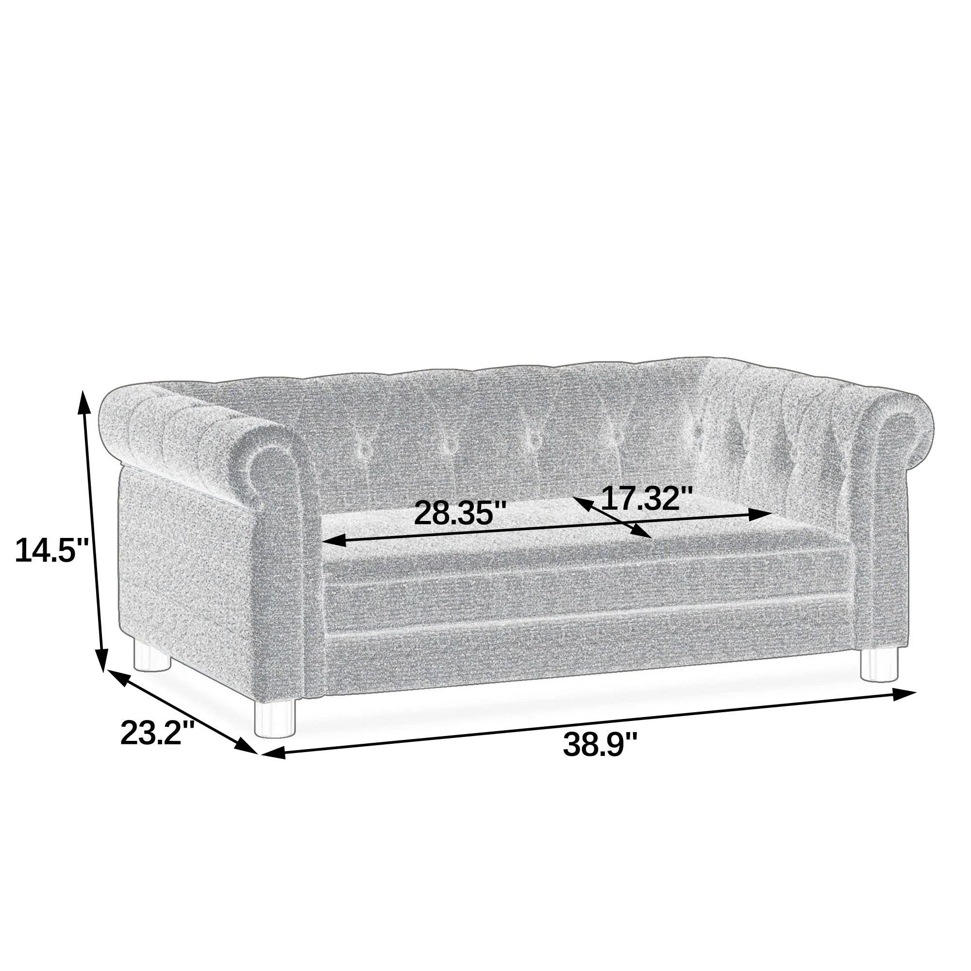 Modern Elegant Rectangle Pet Bed, Durable Elevated Dog Sofa - Image 7