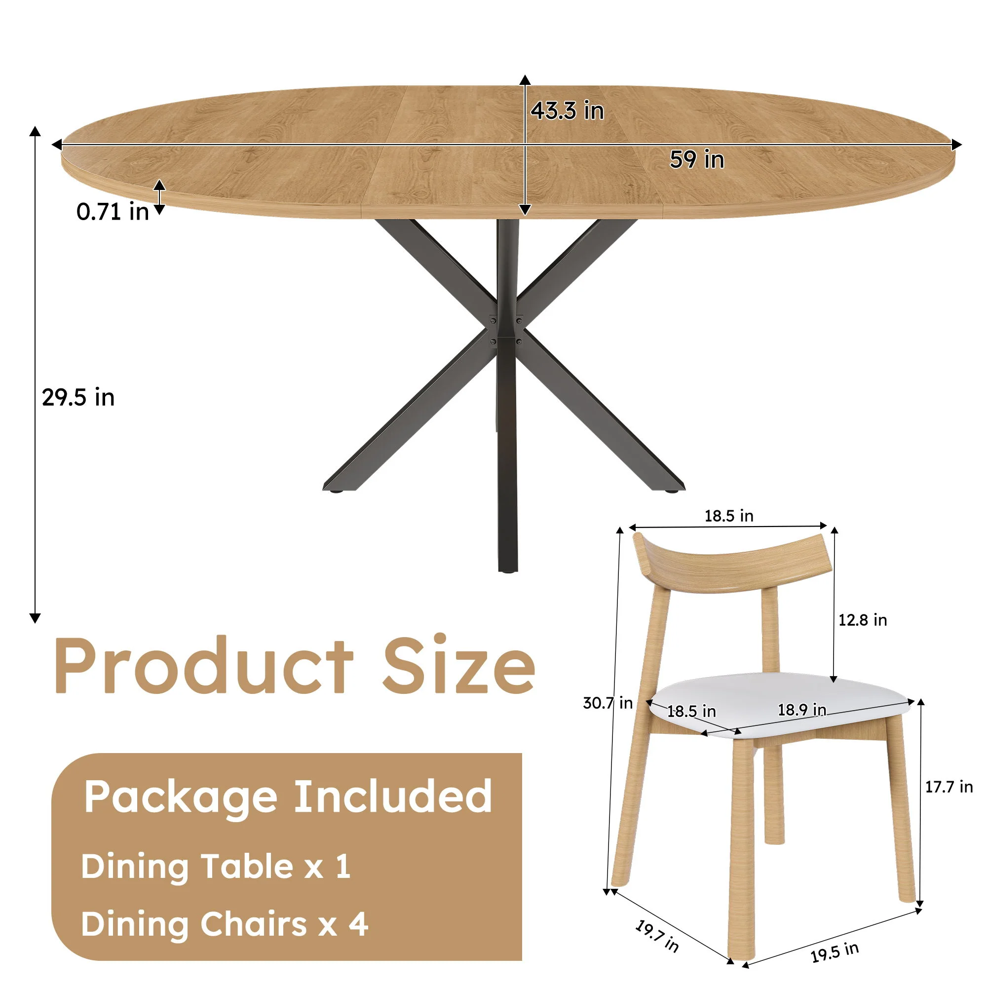 Modern Extendable Round Dining Table Set, Table With Chairs - Image 5