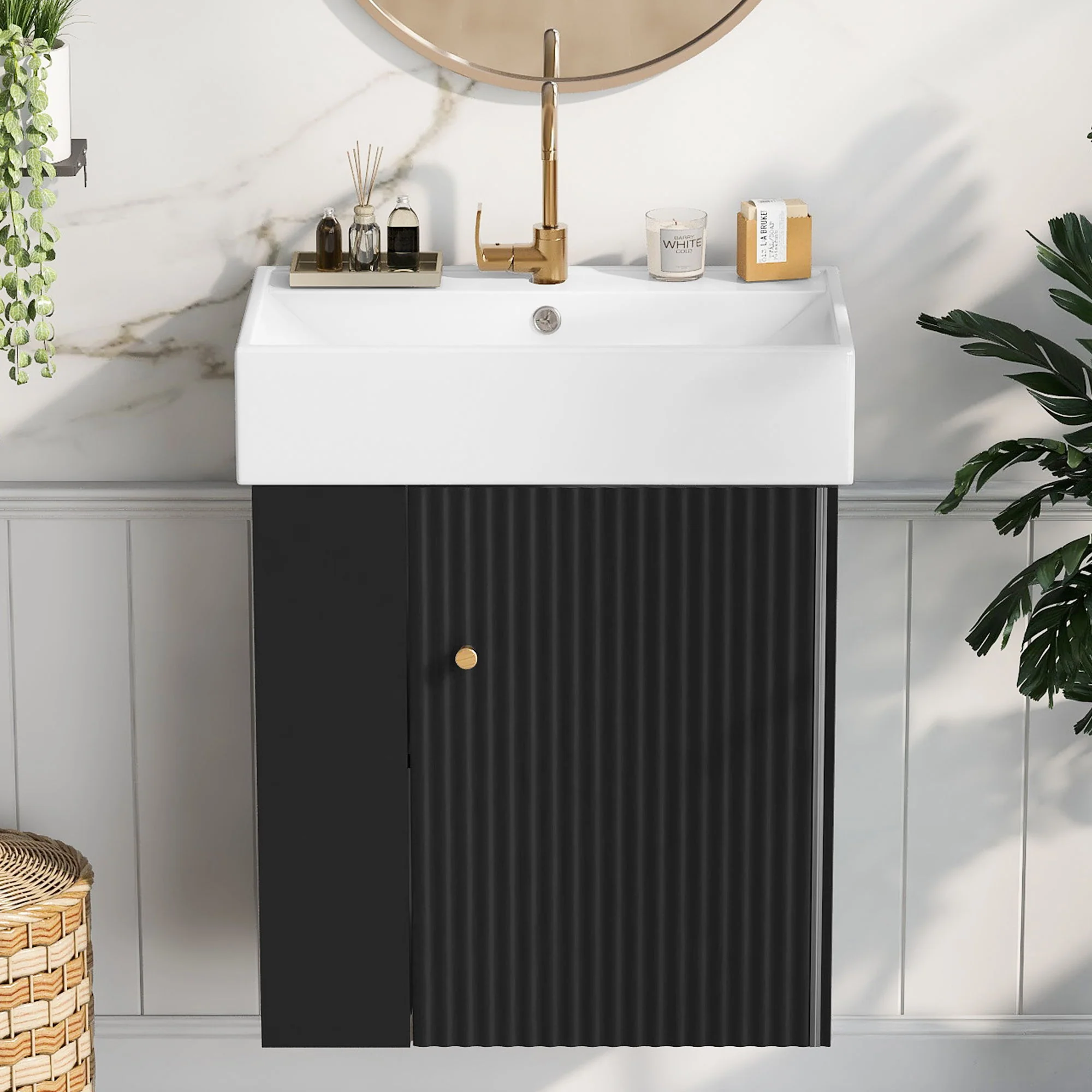 Modern Floating Bathroom Vanity With Ceramic Basin Perfect For Small Bathrooms - Image 18