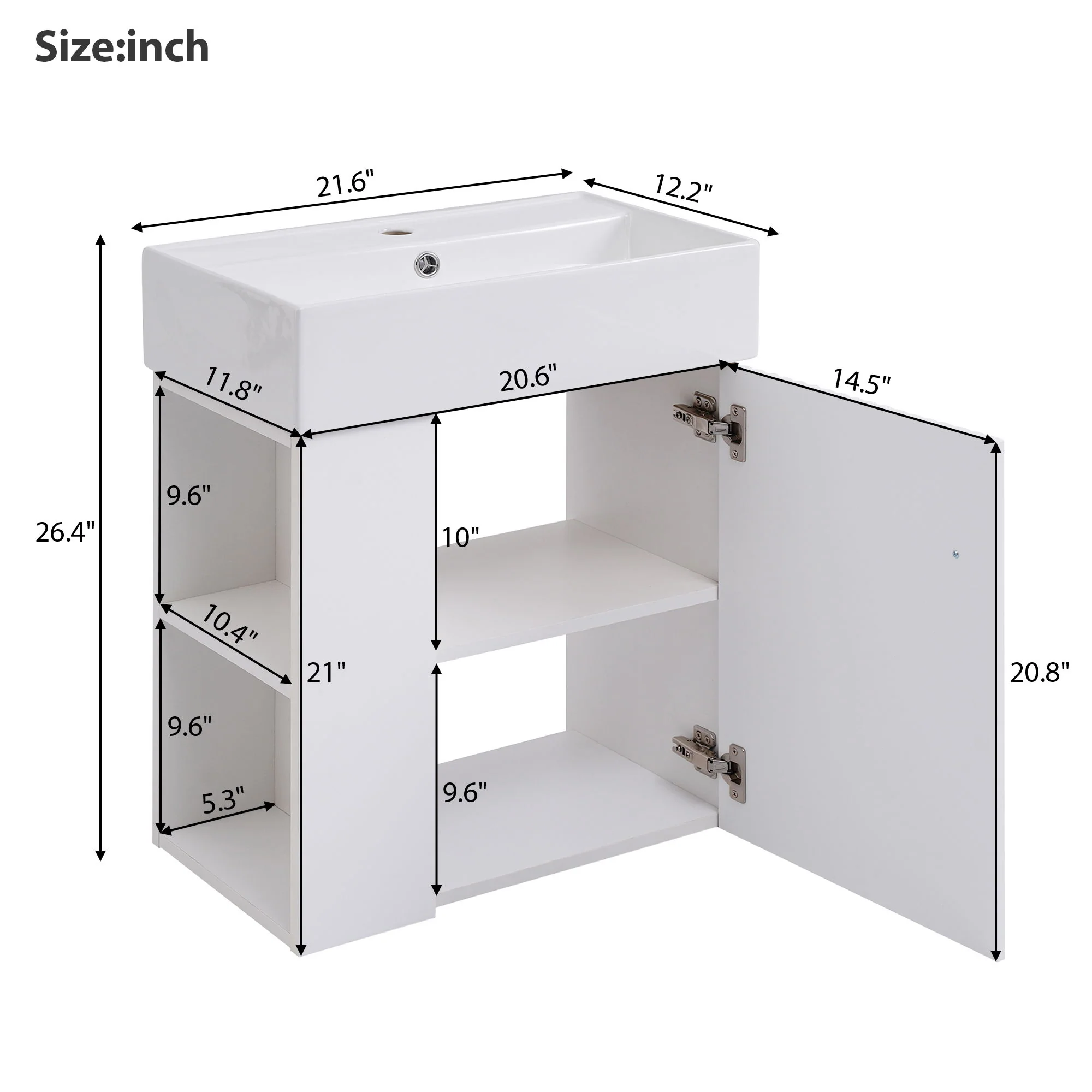 Modern Floating Bathroom Vanity With Ceramic Basin Perfect For Small Bathrooms - Image 23