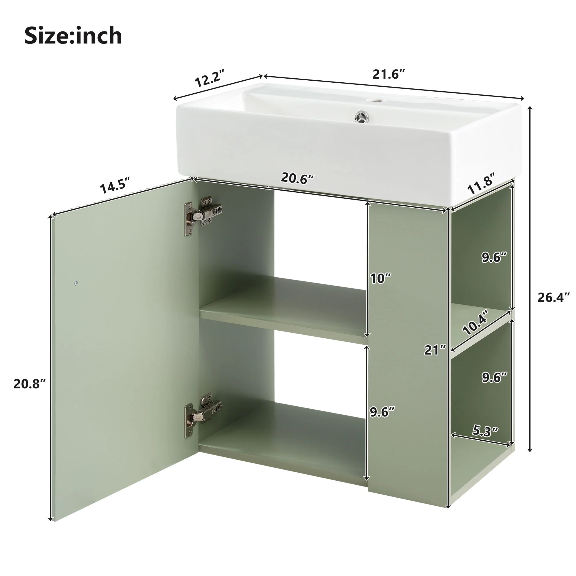 Modern Floating Bathroom Vanity With Ceramic Basin Perfect For Small Bathrooms - Image 26