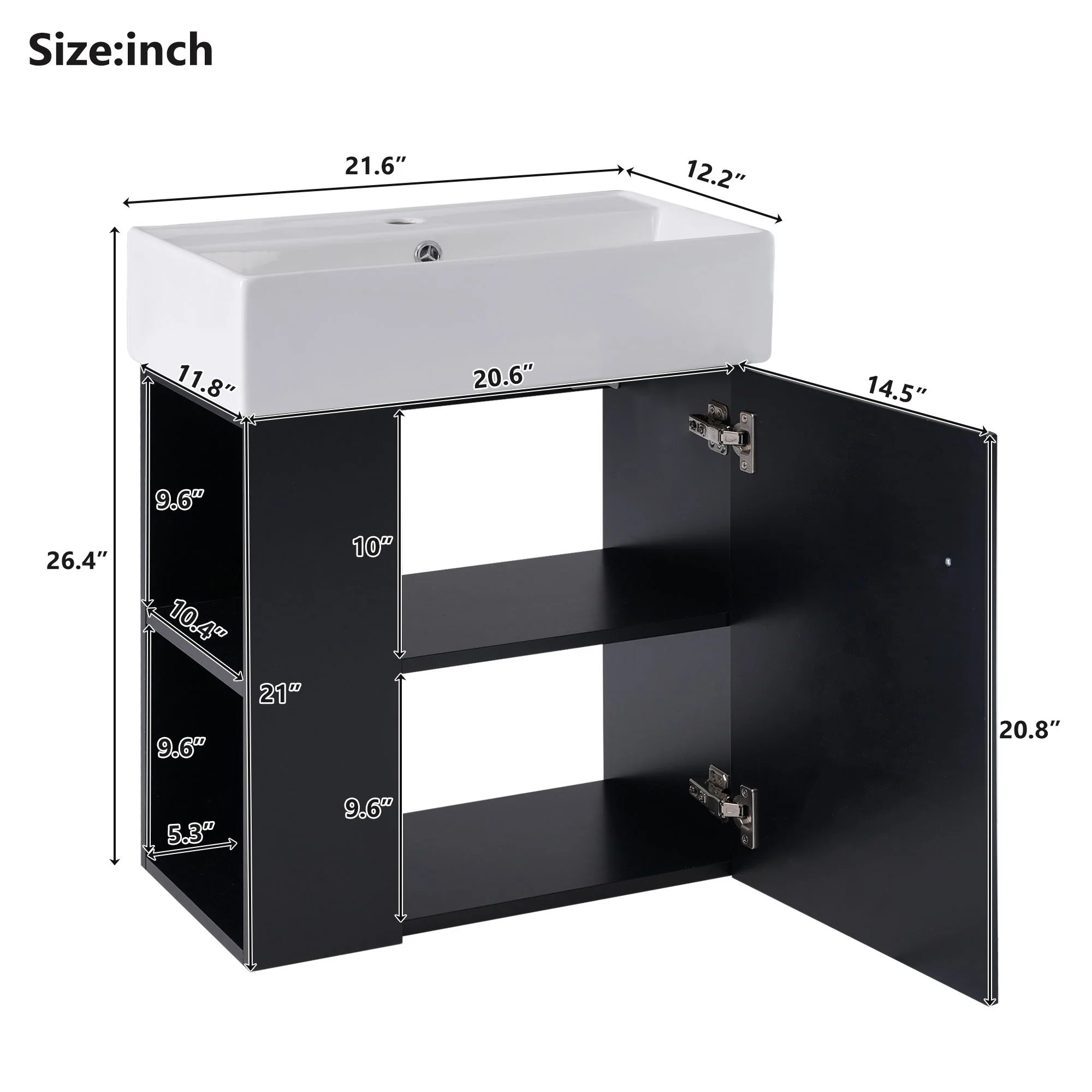Modern Floating Bathroom Vanity With Ceramic Basin Perfect For Small Bathrooms - Image 28