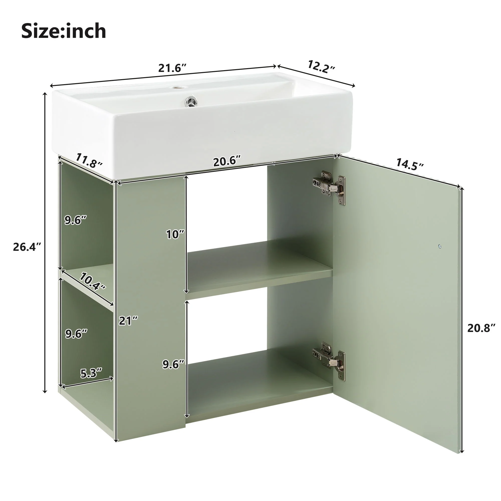 Modern Floating Bathroom Vanity With Ceramic Basin Perfect For Small Bathrooms - Image 39