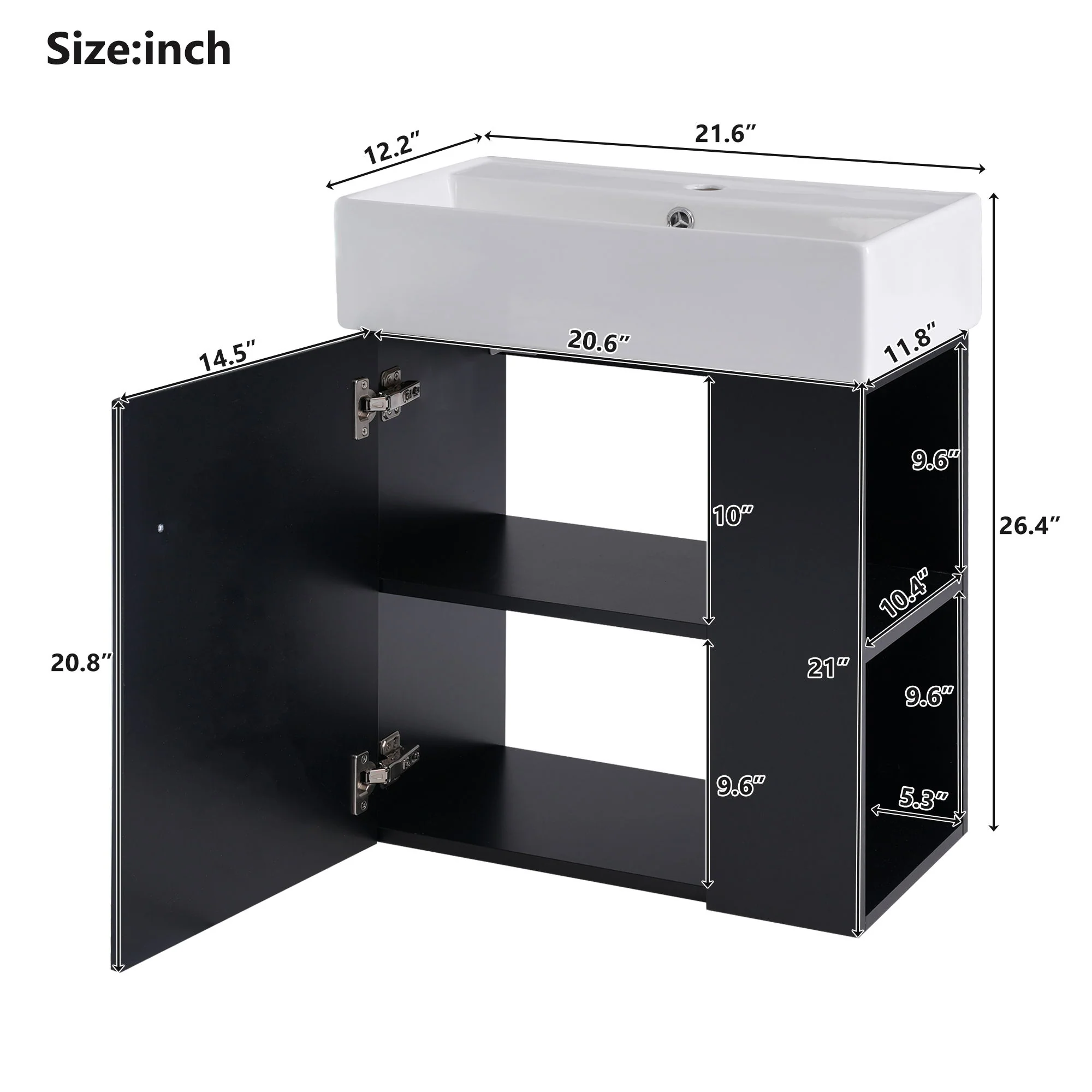 Modern Floating Bathroom Vanity With Ceramic Basin Perfect For Small Bathrooms - Image 40