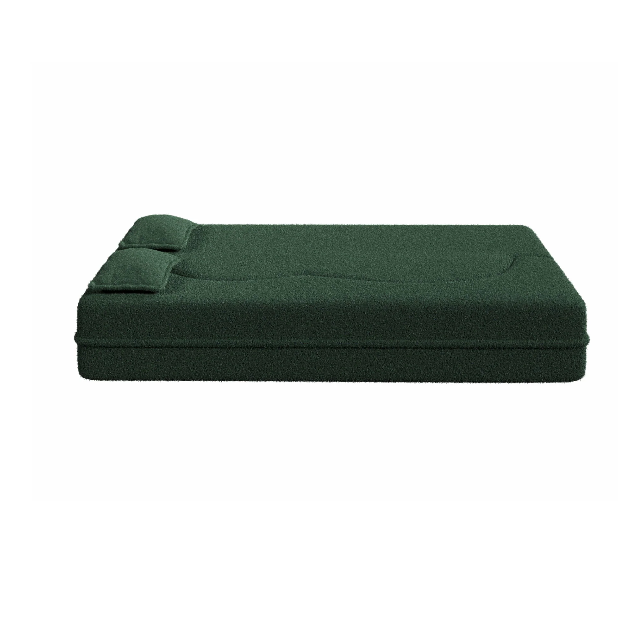 Modern Floor Sofa, With 2 Pillows, Convertible Teddy Fabric Foam Filled Bed - Image 8