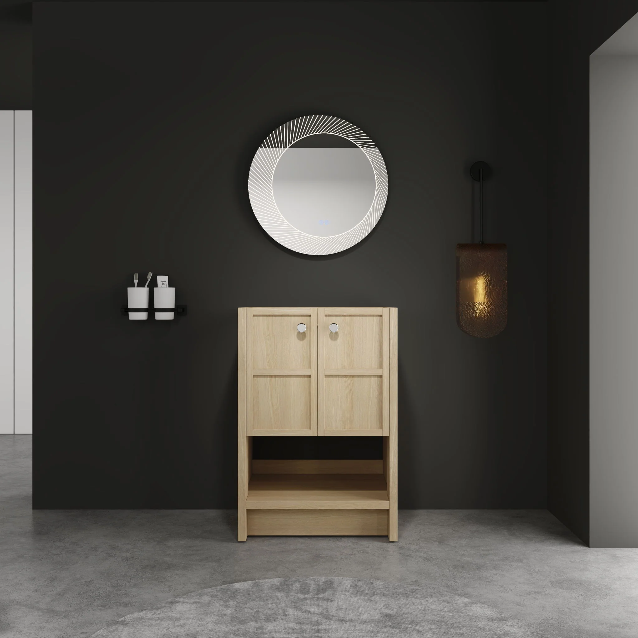 Modern Freestanding Bathroom Vanity With 2 Soft Closing Doors - Image 3