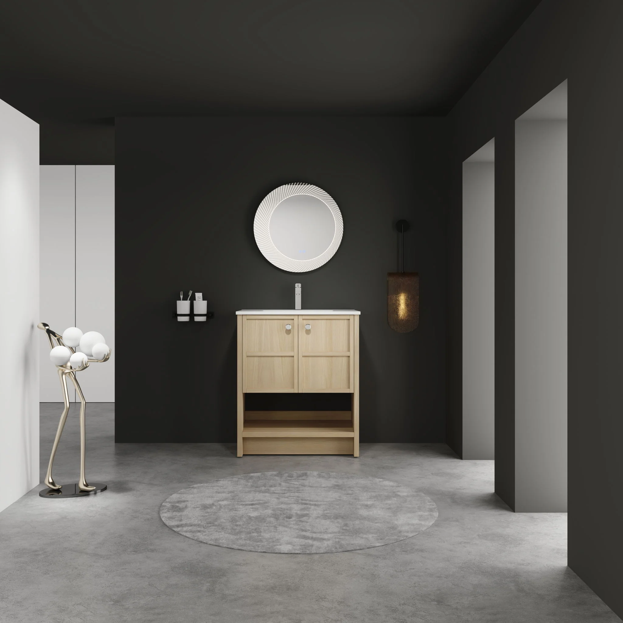 Modern Freestanding Bathroom Vanity With Ceramic Sink And Soft Closing Doors - Image 3