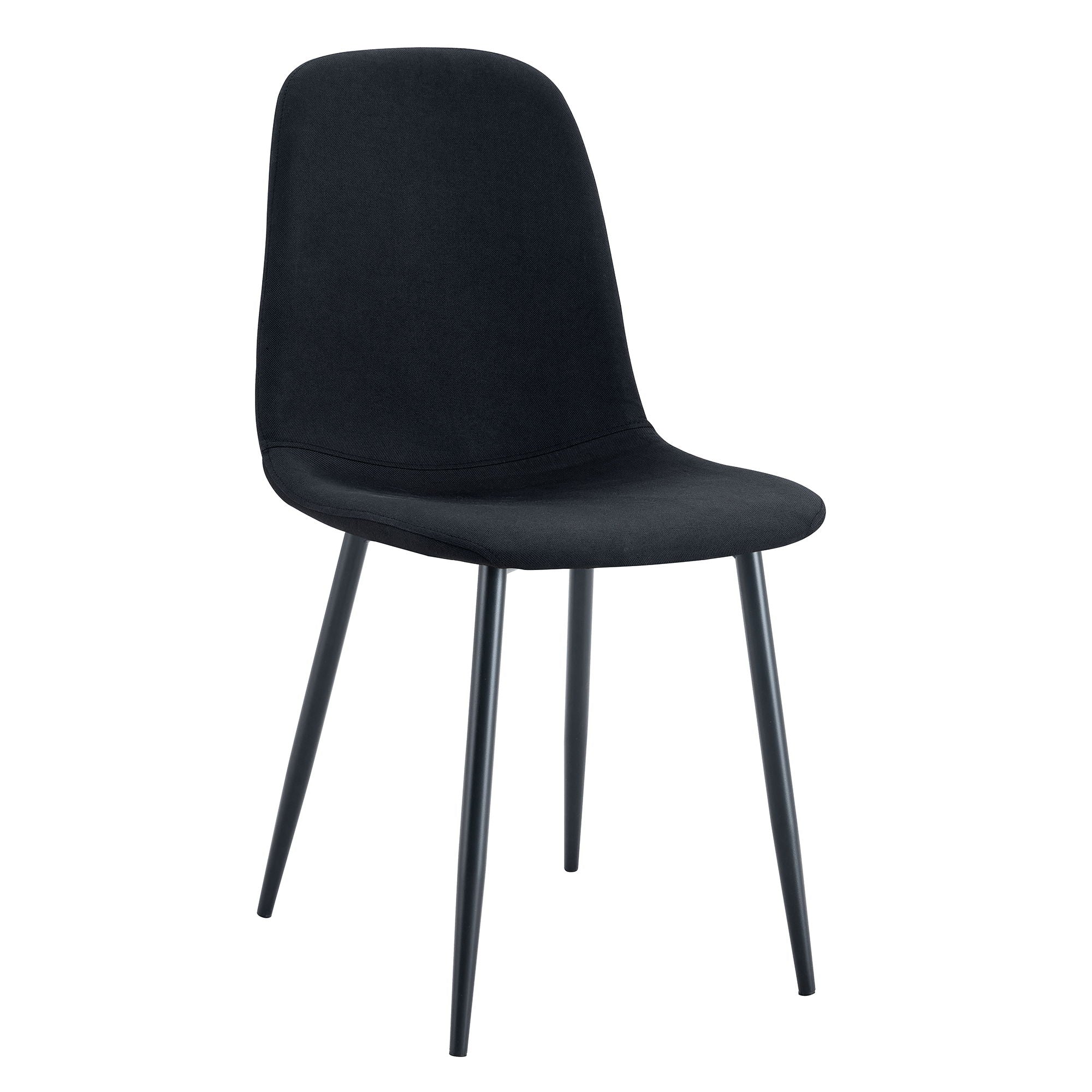 Modern Medieval Style Cushioned Side Chairs Set With Metal Legs For Kitchens - Image 3
