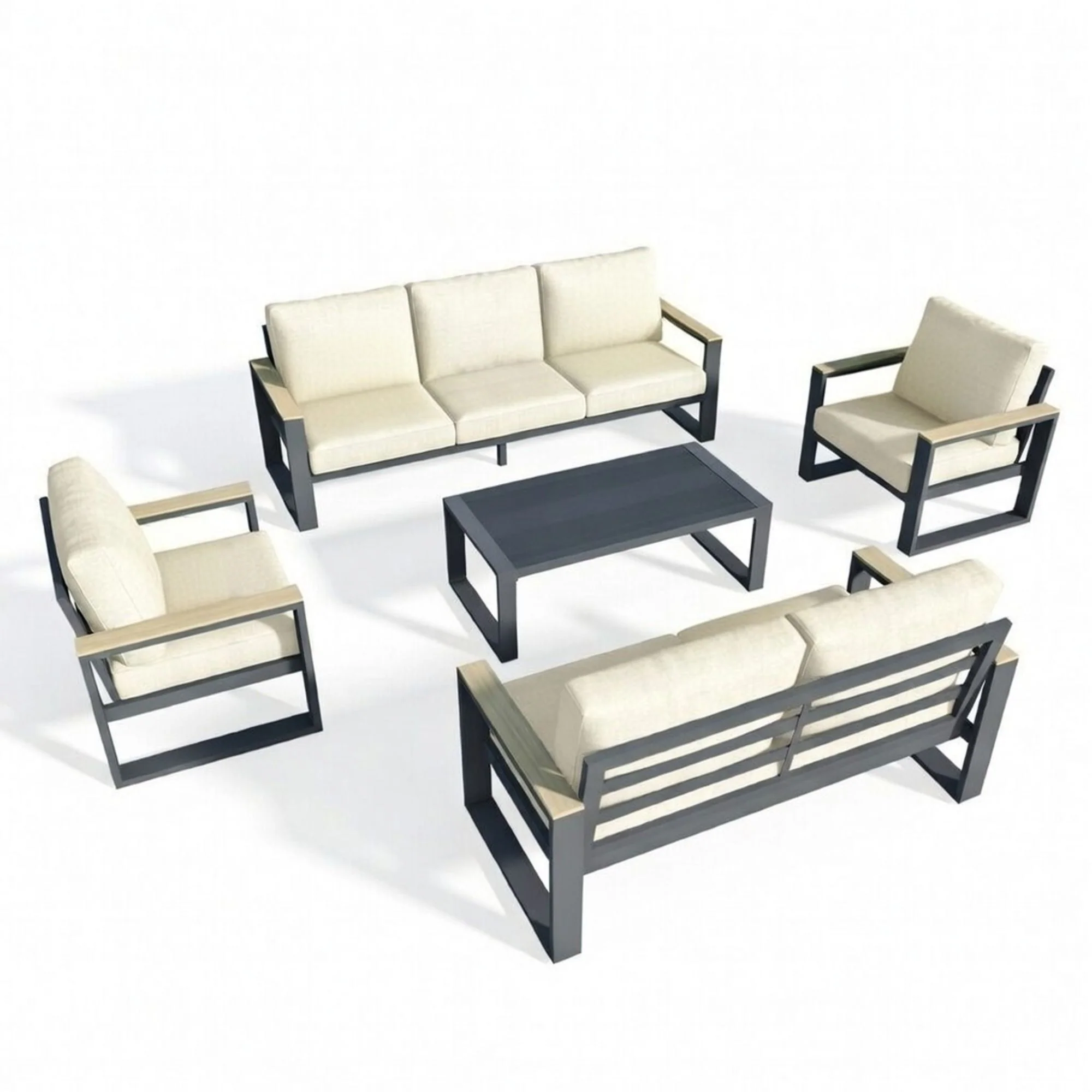 Modern Outdoor Sofa Set With Coffee Table - Image 24