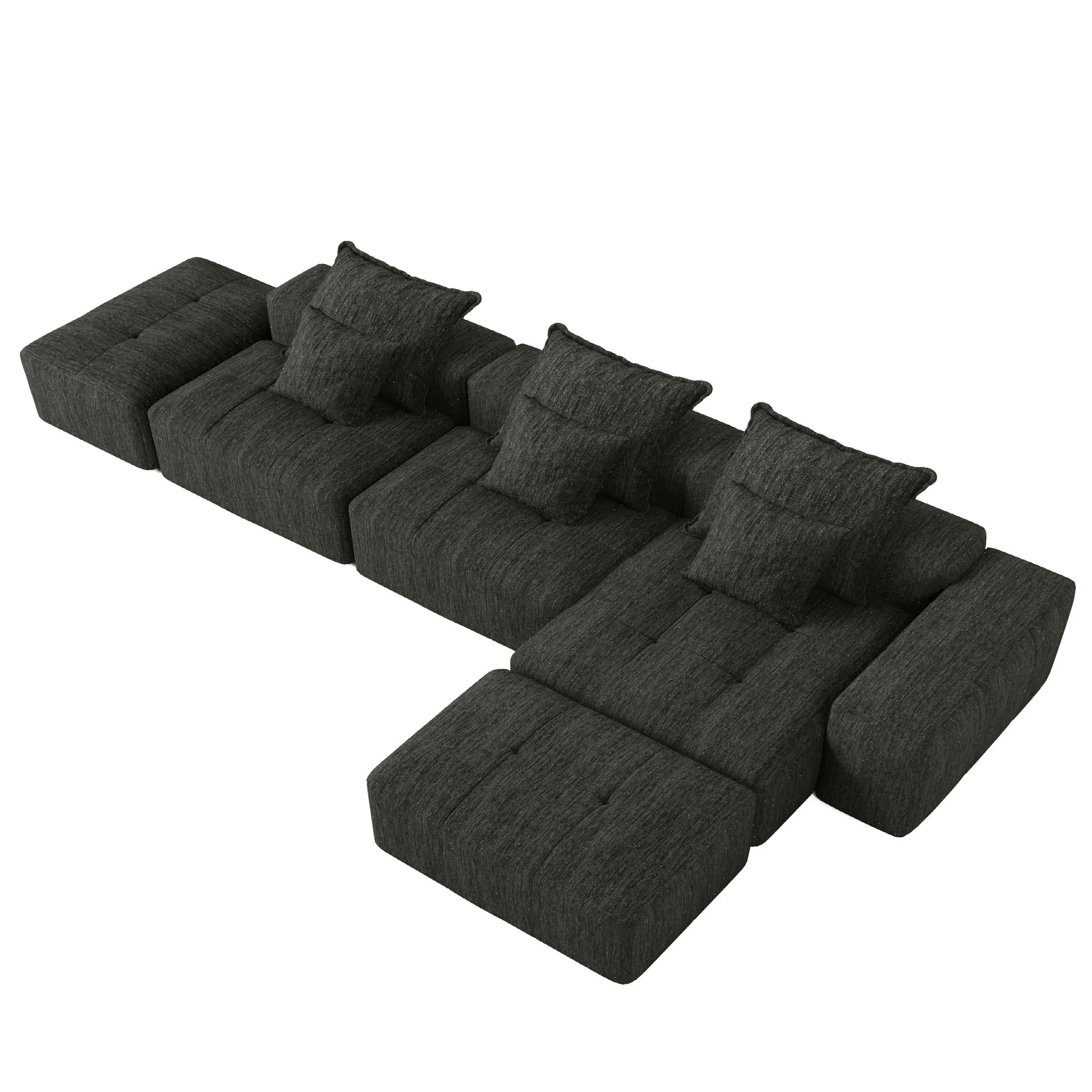 Modern Oversized Diy Combination Modular Sectional Sofa With Pillows - Image 21