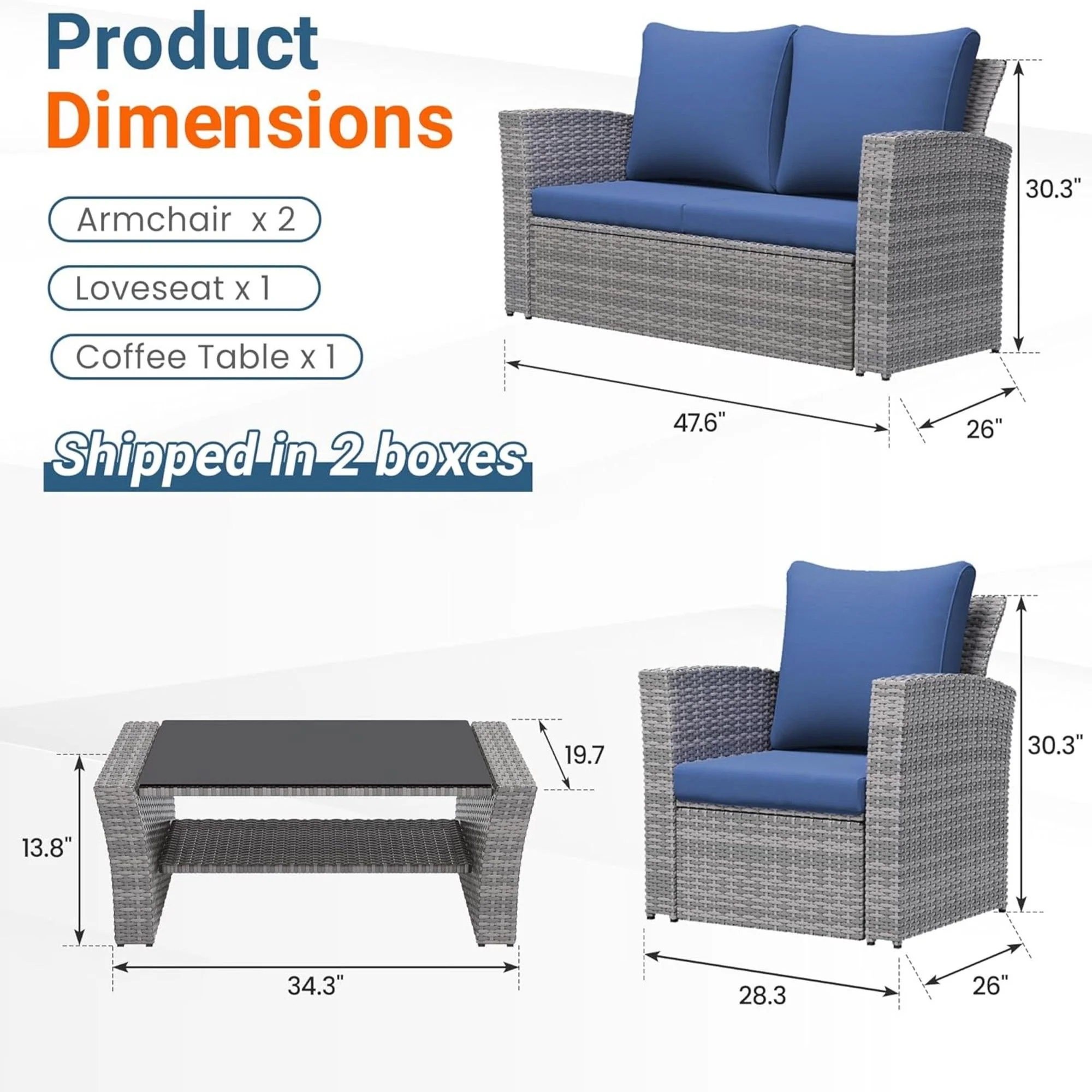 Modern Patio Set With Table And Cushions - Image 6