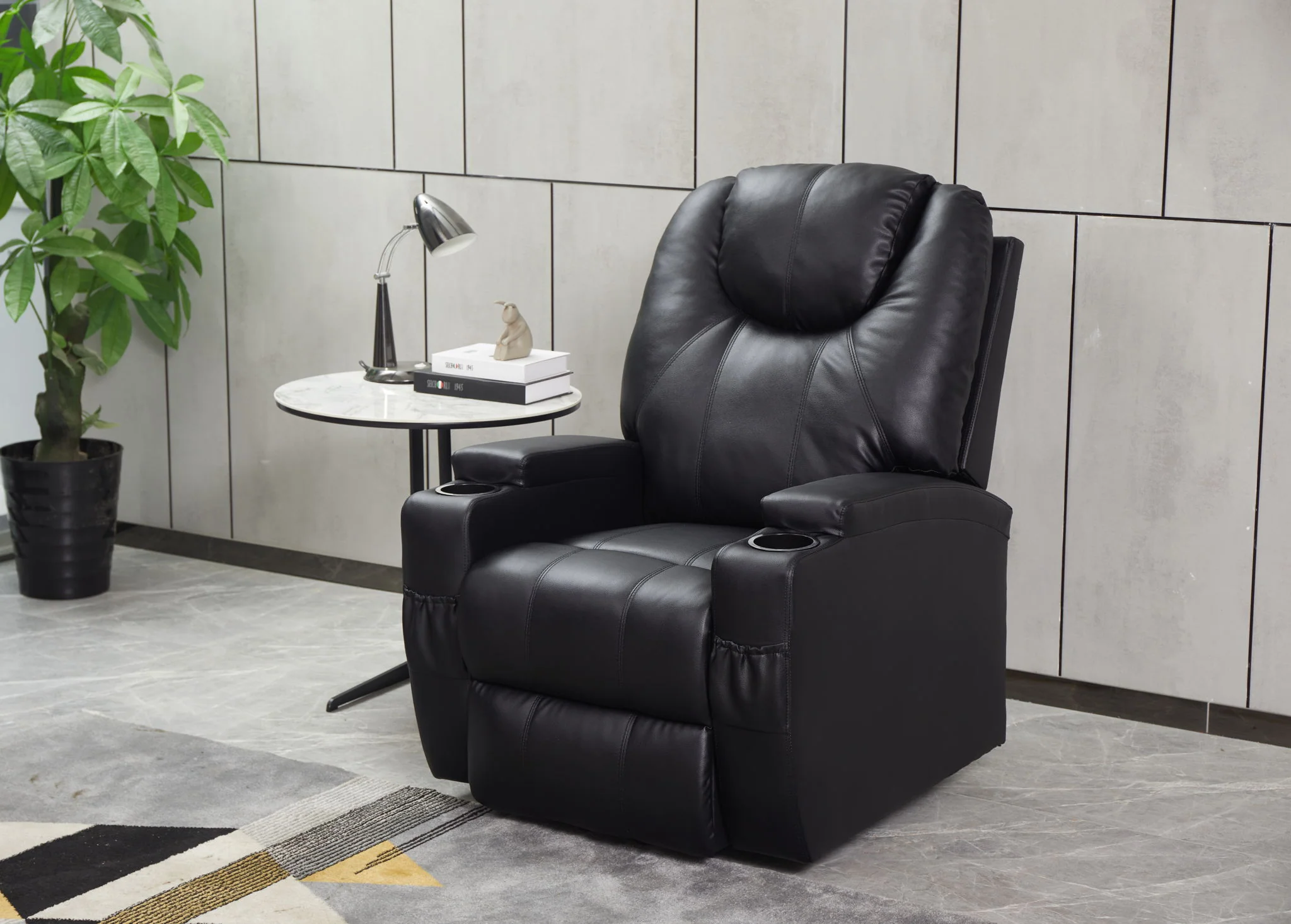 Modern Recliner Chair With Cup Holders, Remote Control - Image 3