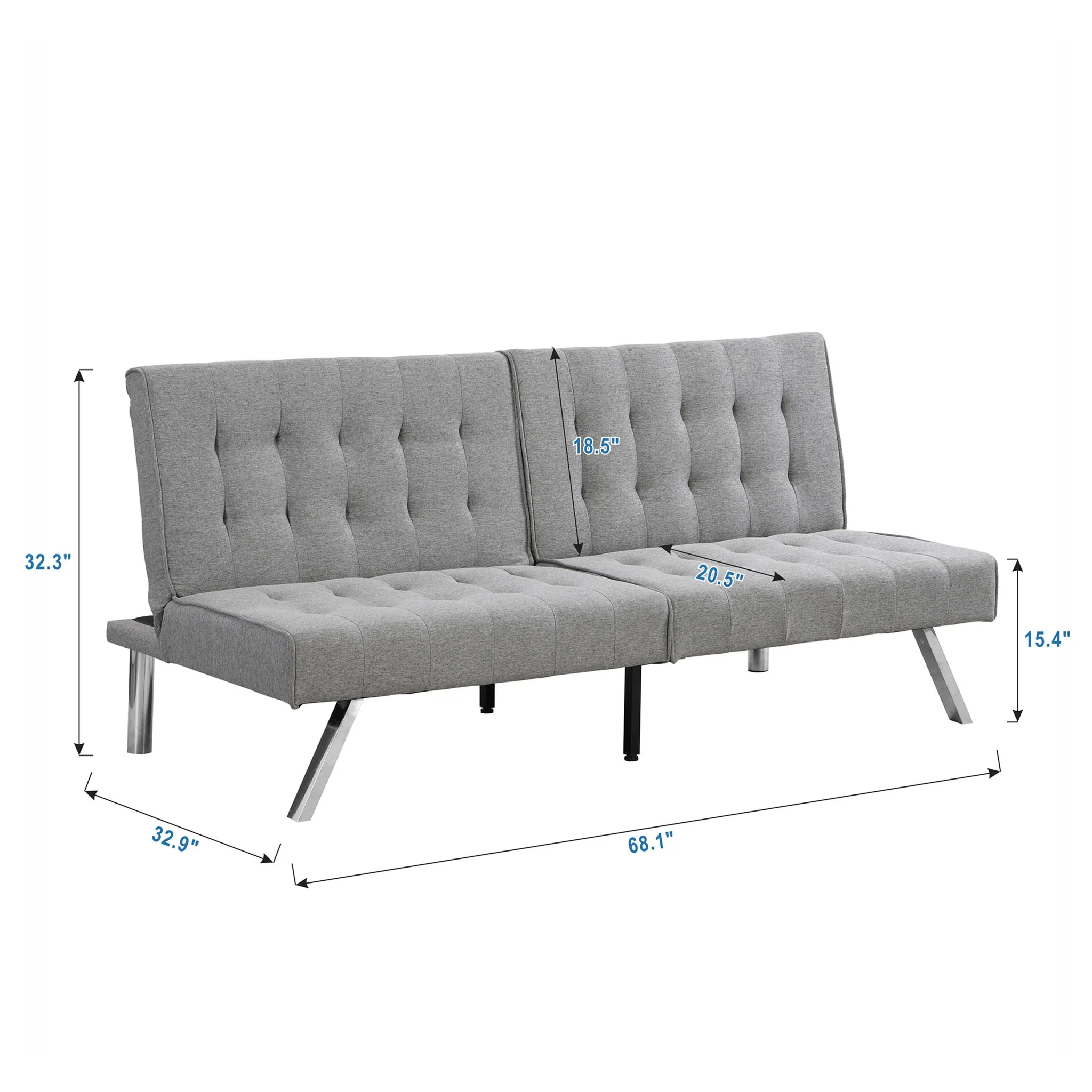 Modern Sofa Bed With Wood Frame And Stainless Legs - Image 5