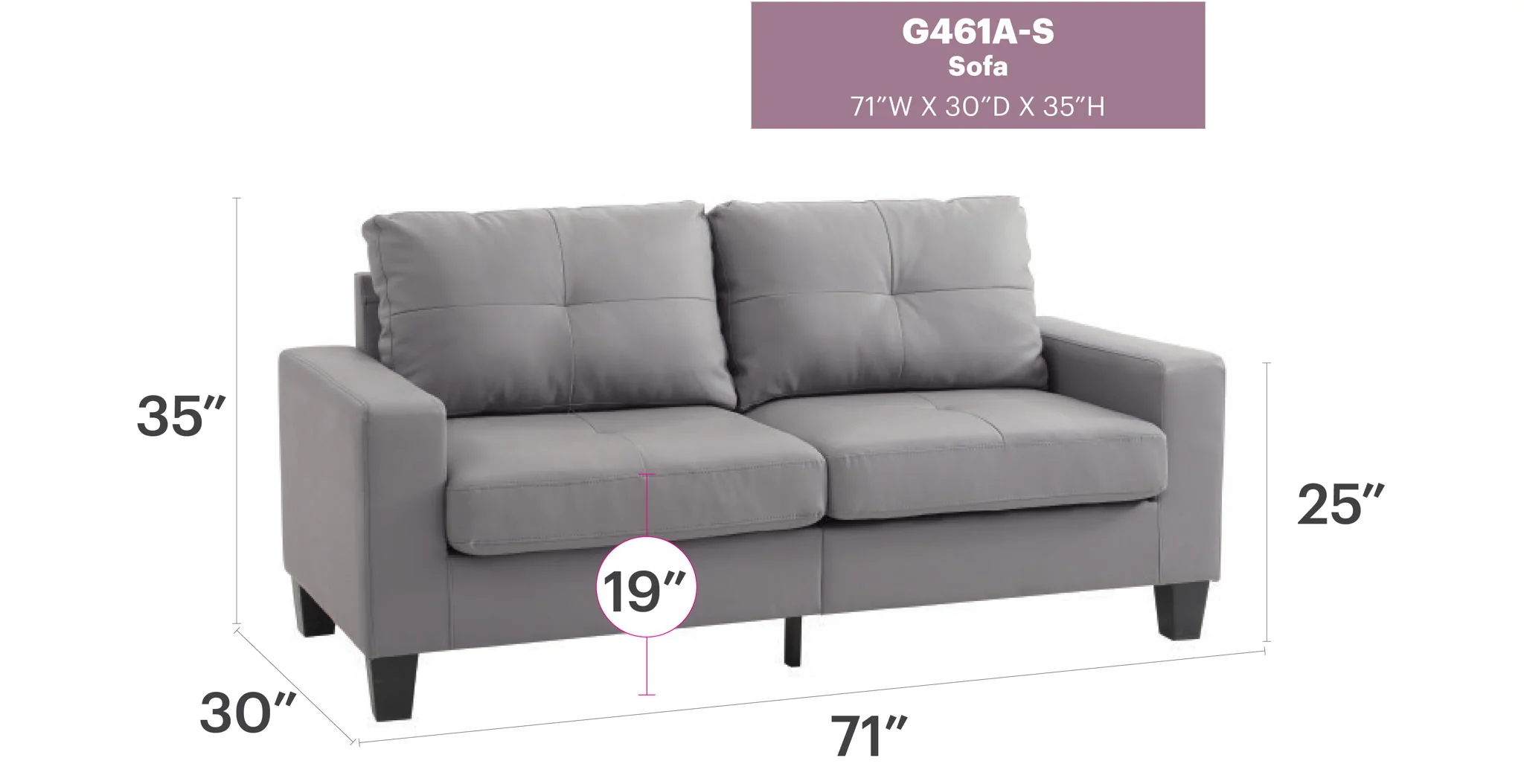 Modern Sofa With Elegance - Gray - Image 4