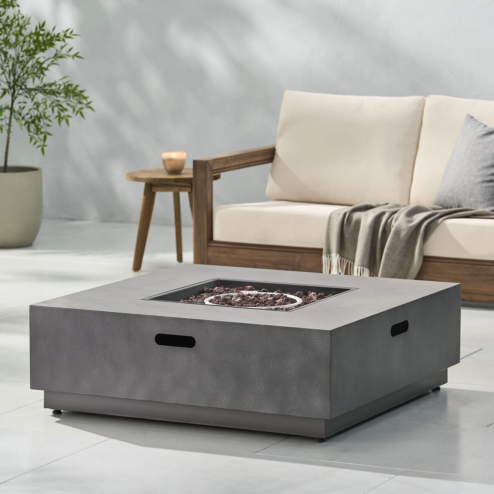 Modern Square Fire Pit With 50, 000 Btu - Image 7