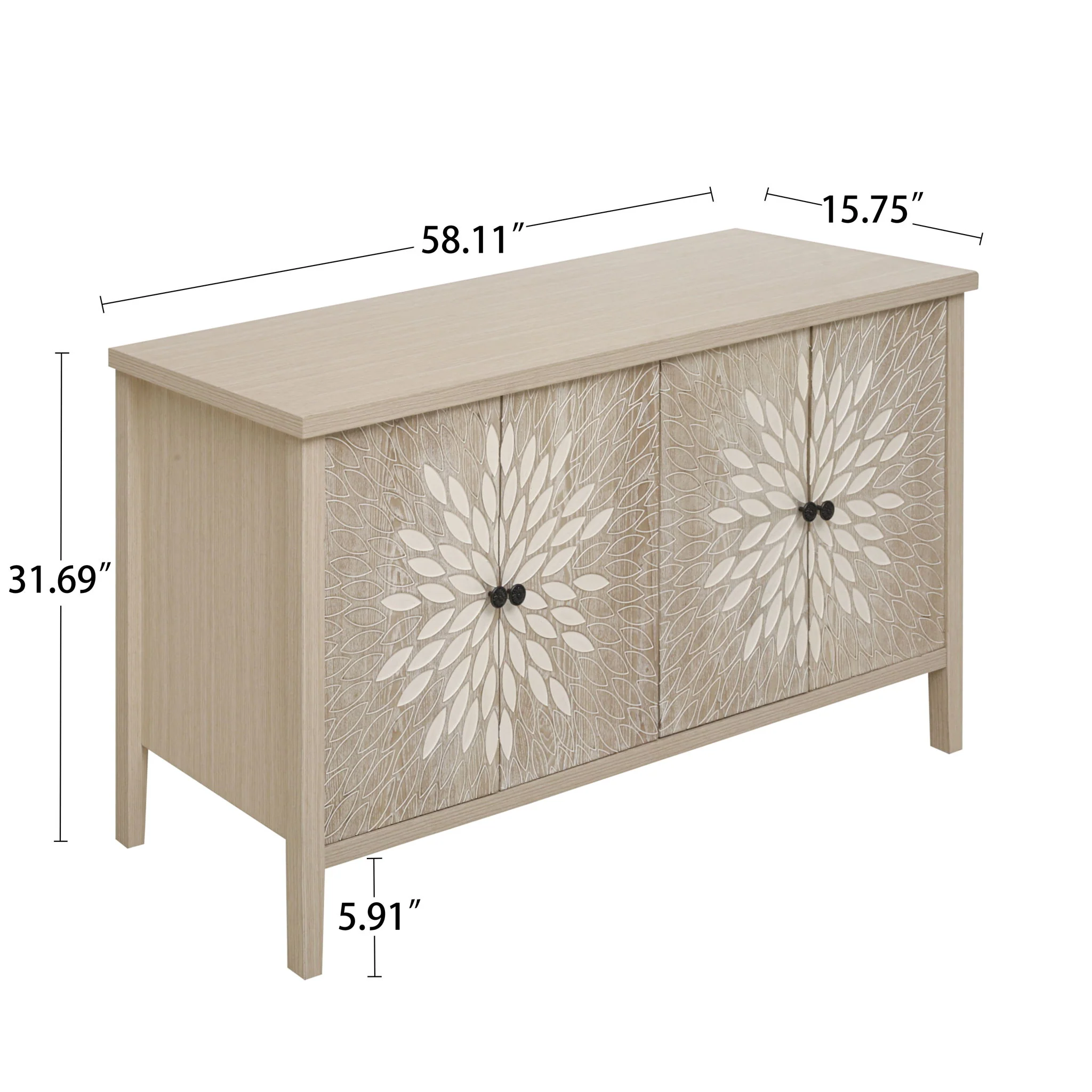 Modern Storage Cabinet With 4 Doors & Adjustable Shelves - Image 8